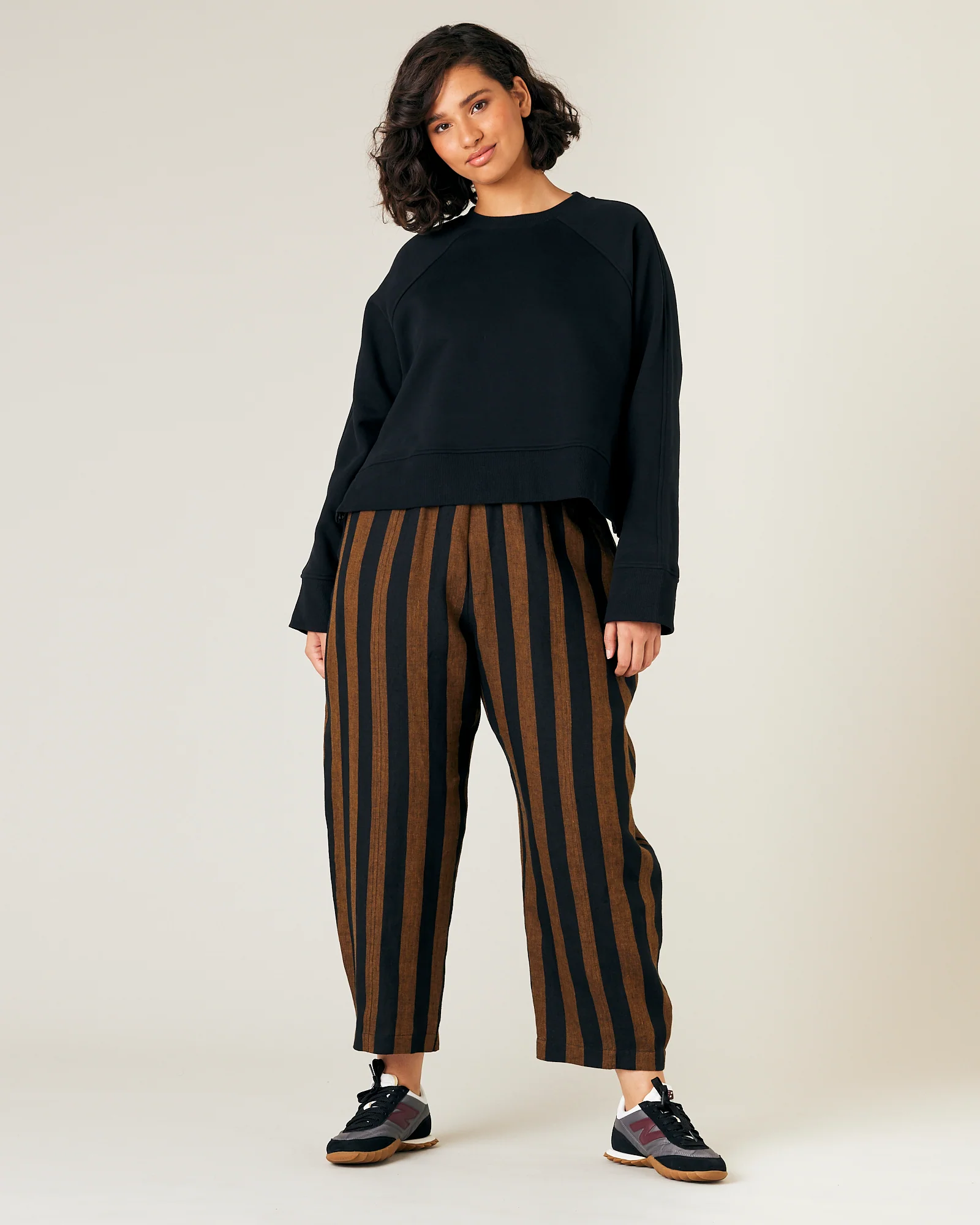 Mabel Rust And Black Stripe Linen Trousers - Image 28