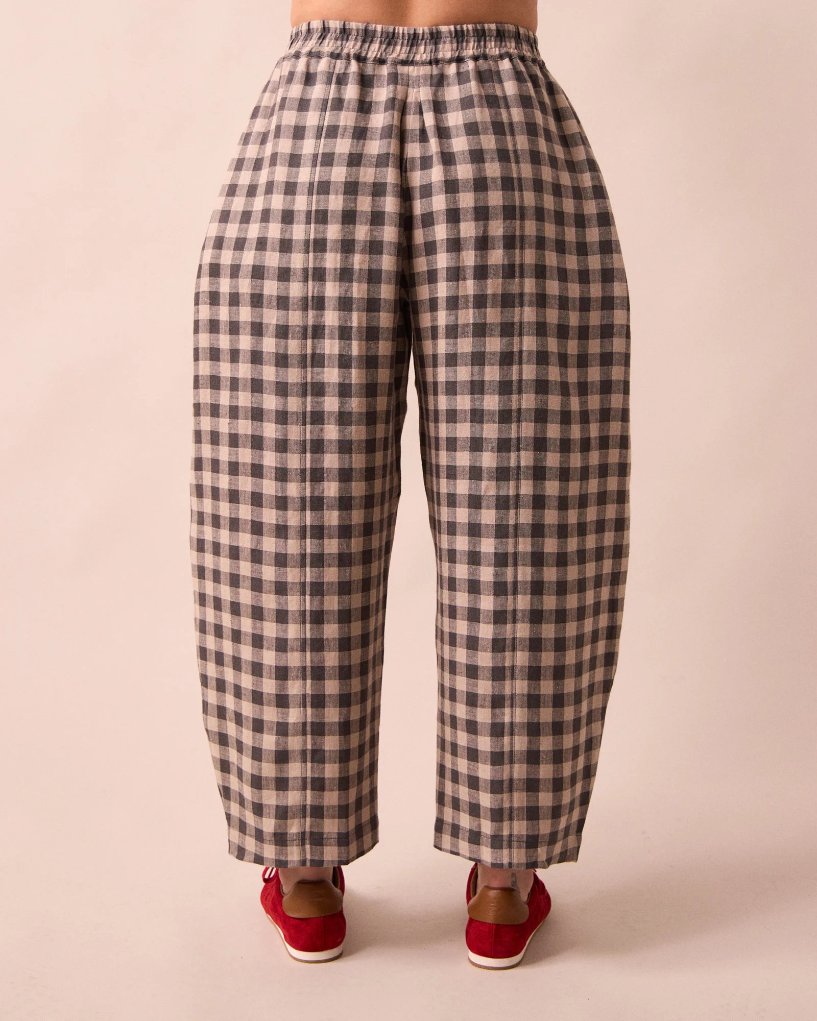 Mabel Stone Gingham Linen Trousers - Image 4