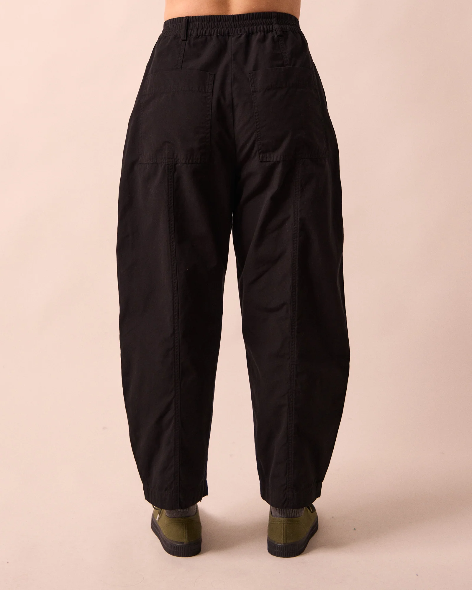 Millie Black Cotton Trousers - Image 4
