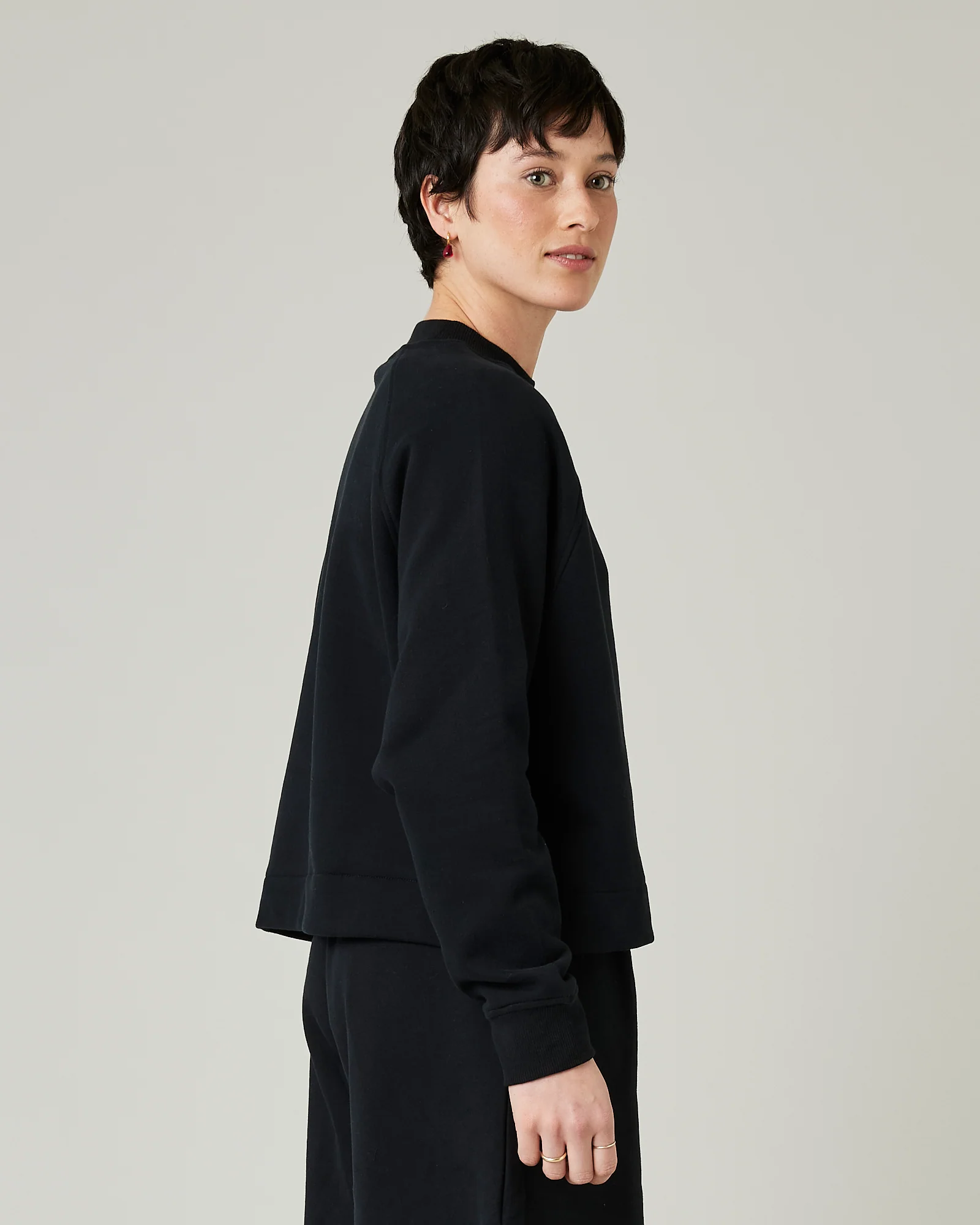 Noa Black Fleeceback Jersey Jumper - Image 11