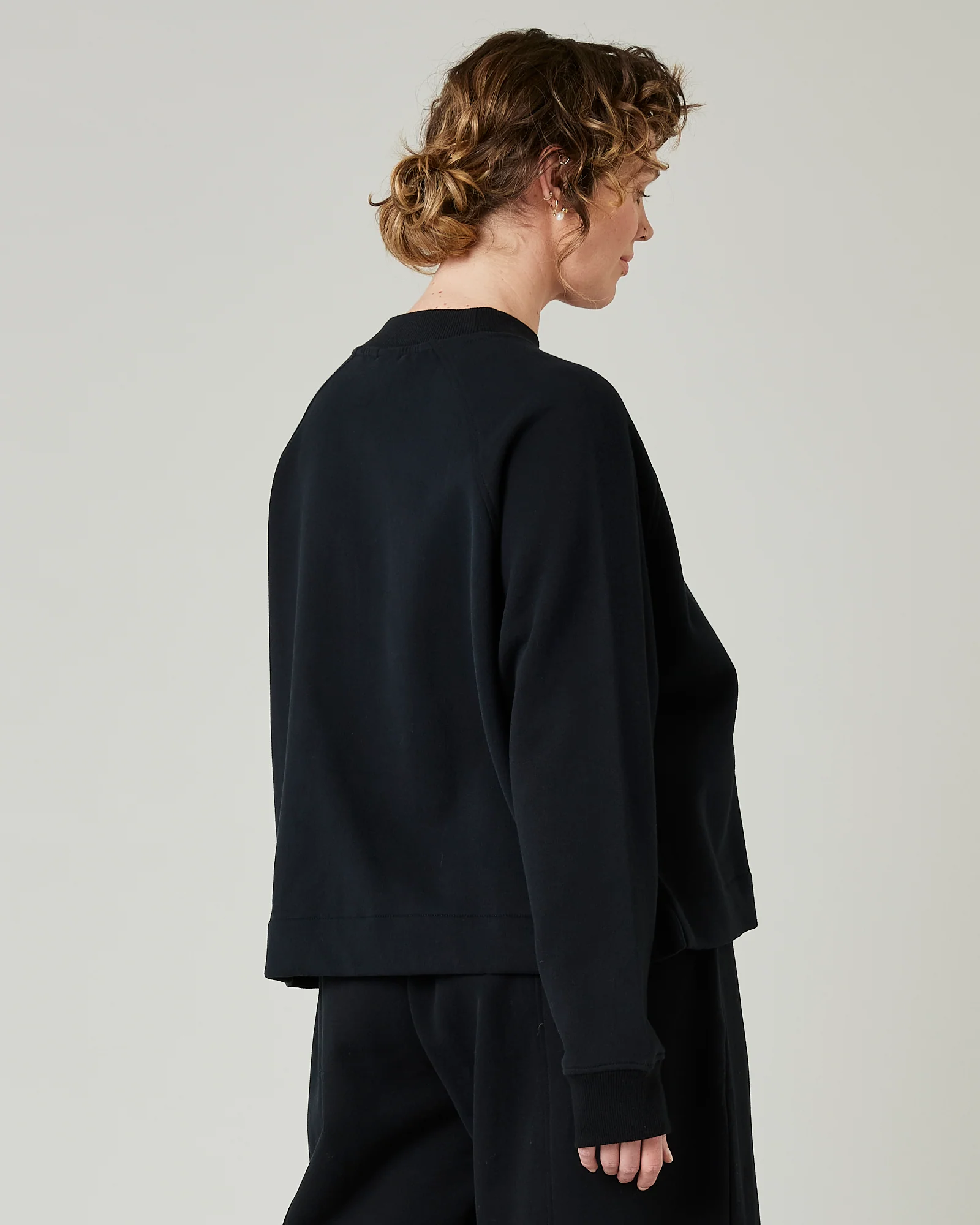 Noa Black Fleeceback Jersey Jumper - Image 3