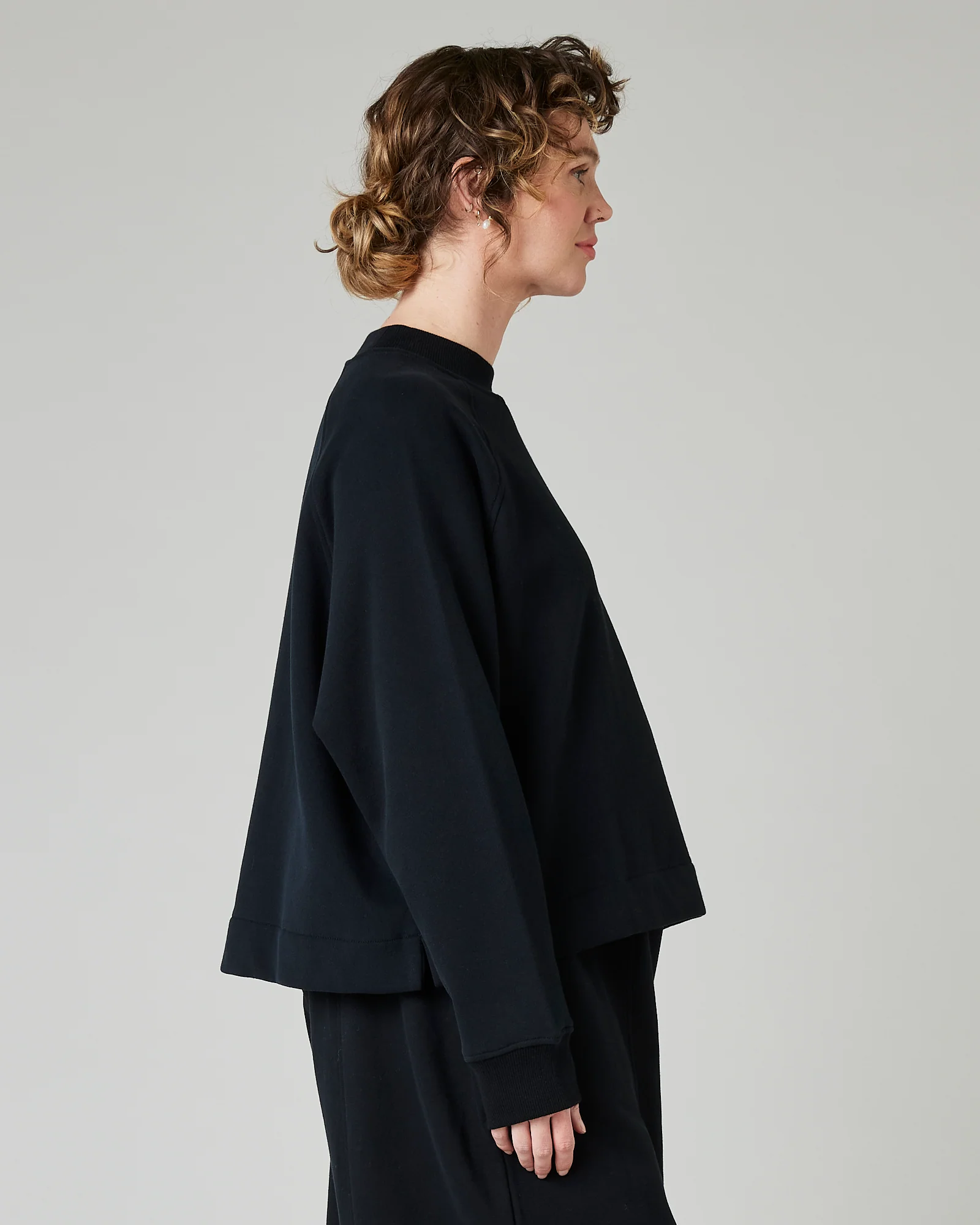 Noa Black Fleeceback Jersey Jumper - Image 4