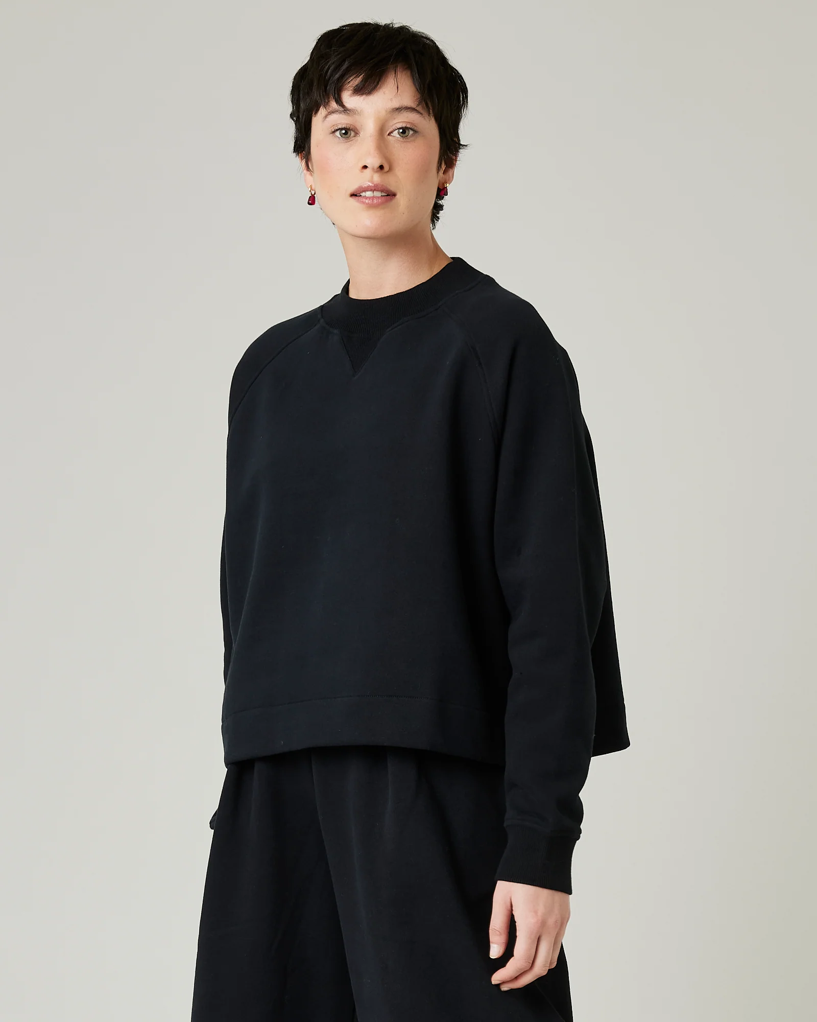 Noa Black Fleeceback Jersey Jumper - Image 8