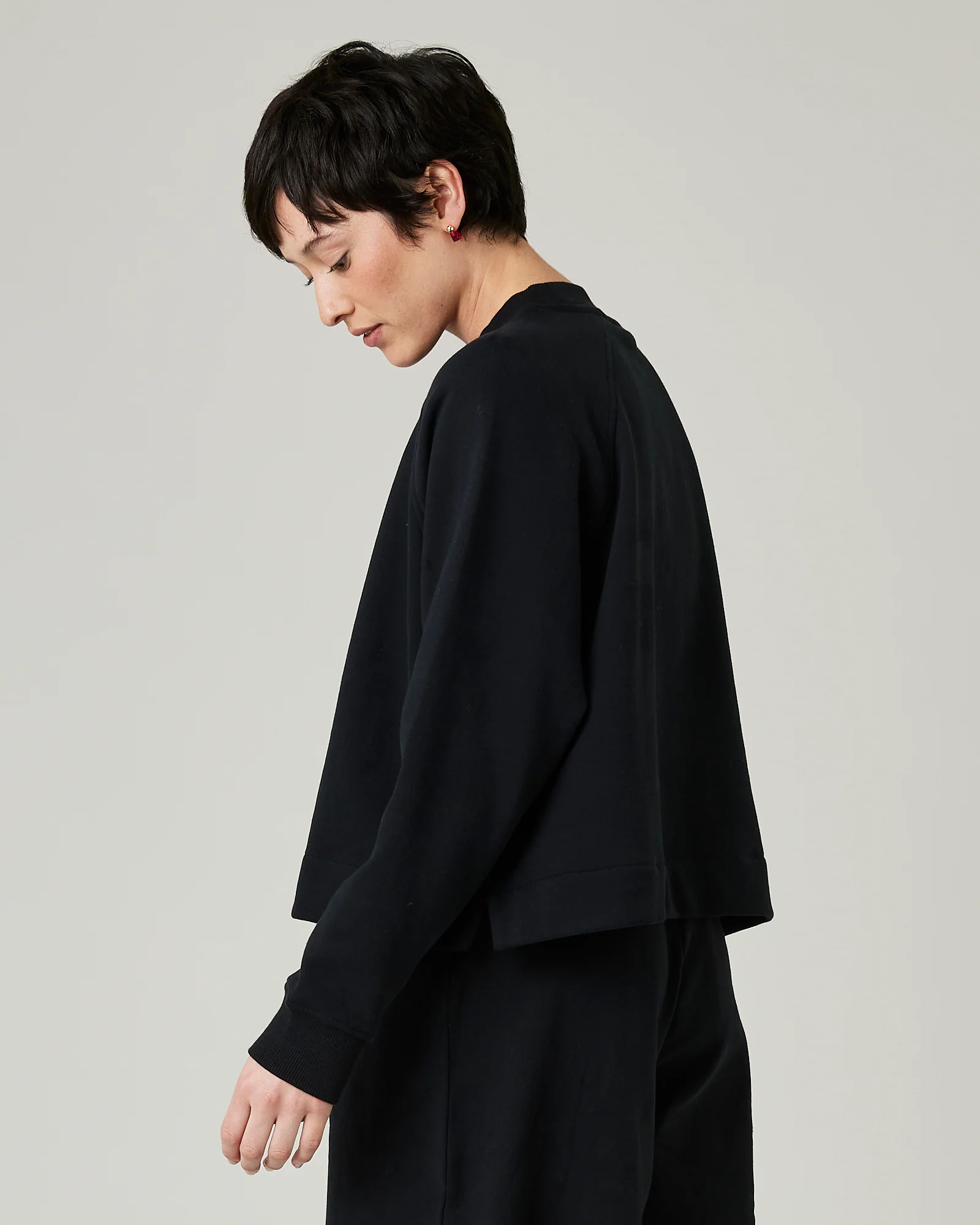 Noa Black Fleeceback Jersey Jumper - Image 9