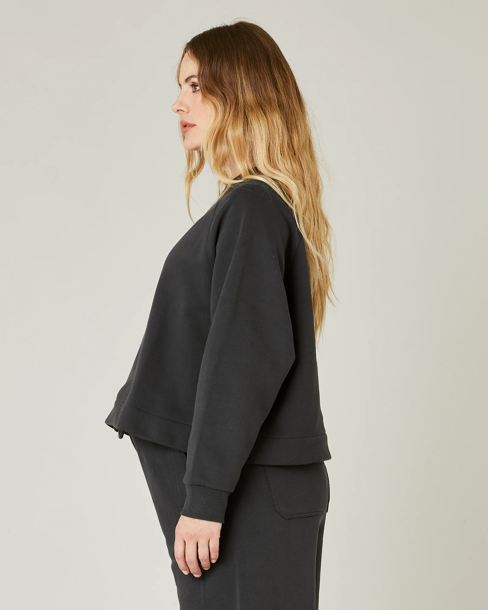 Noa Slate Fleeceback Jersey Jumper - Image 10