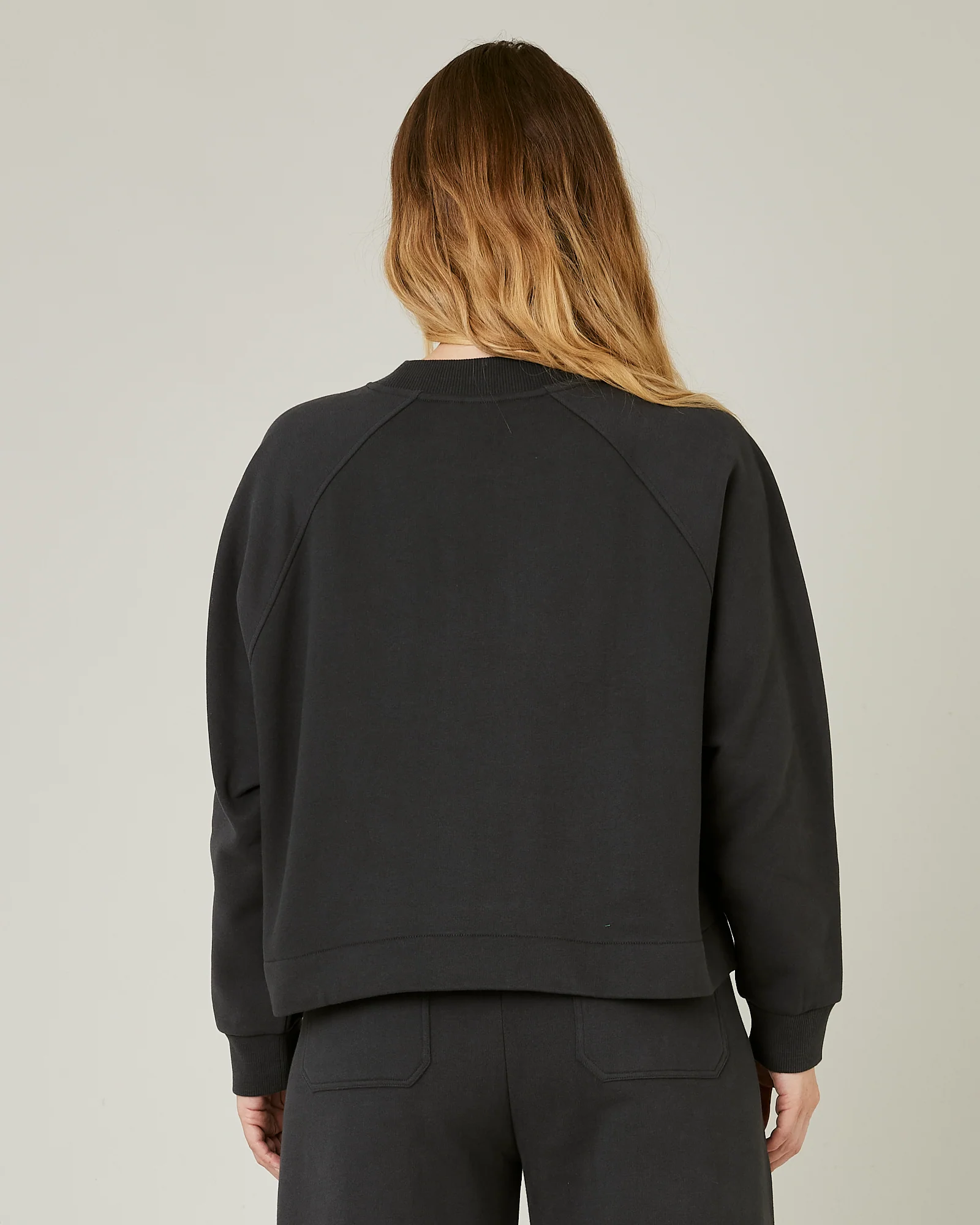 Noa Slate Fleeceback Jersey Jumper - Image 11