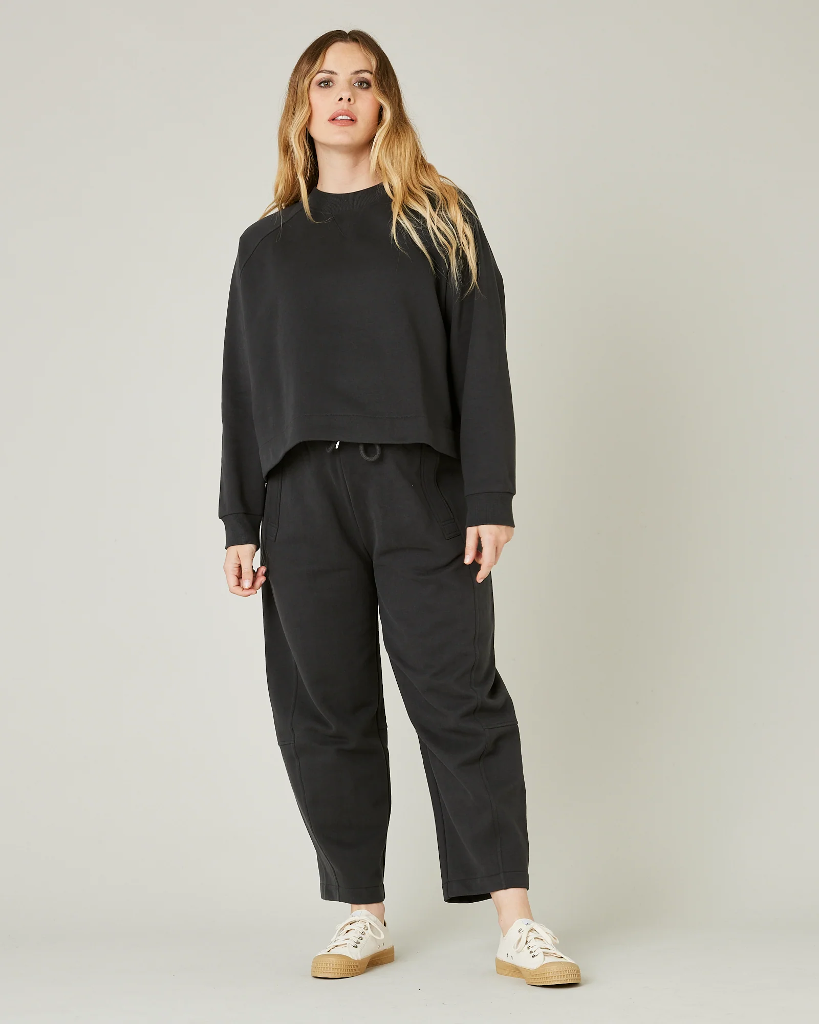 Noa Slate Fleeceback Jersey Jumper - Image 13