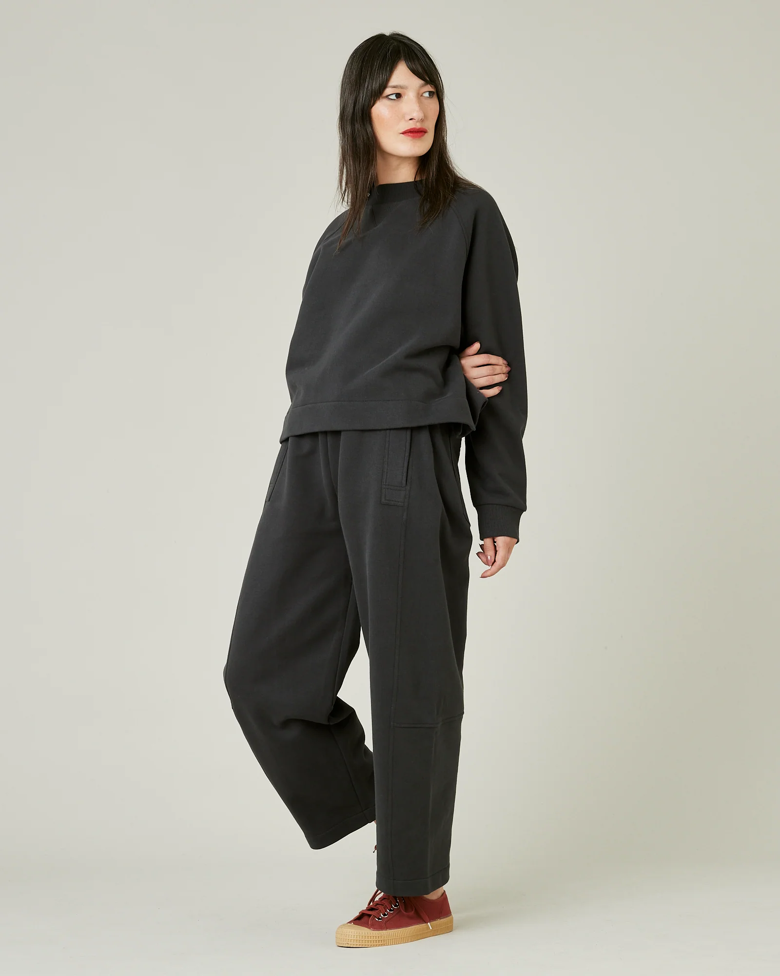 Noa Slate Fleeceback Jersey Jumper - Image 5