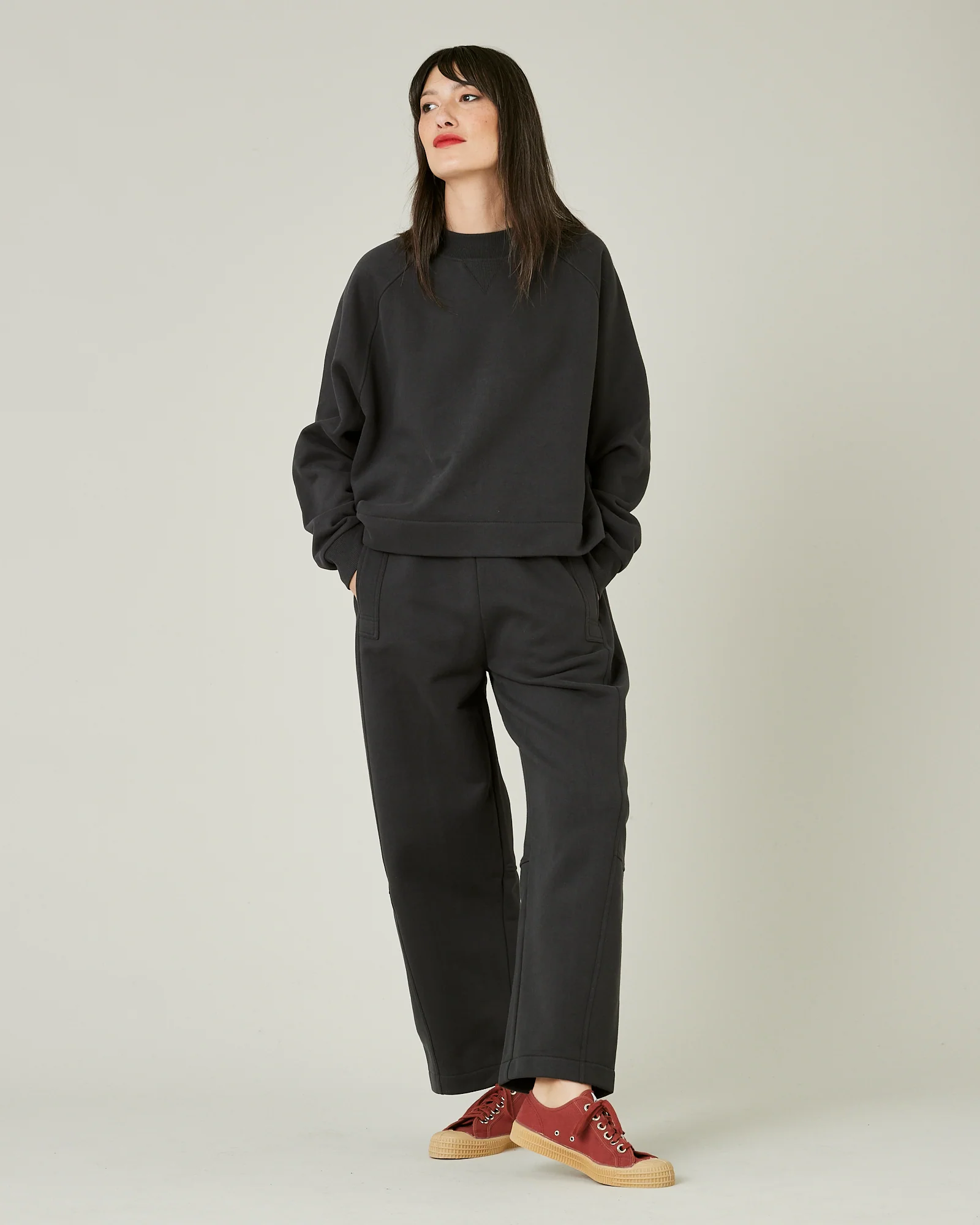 Noa Slate Fleeceback Jersey Jumper - Image 6