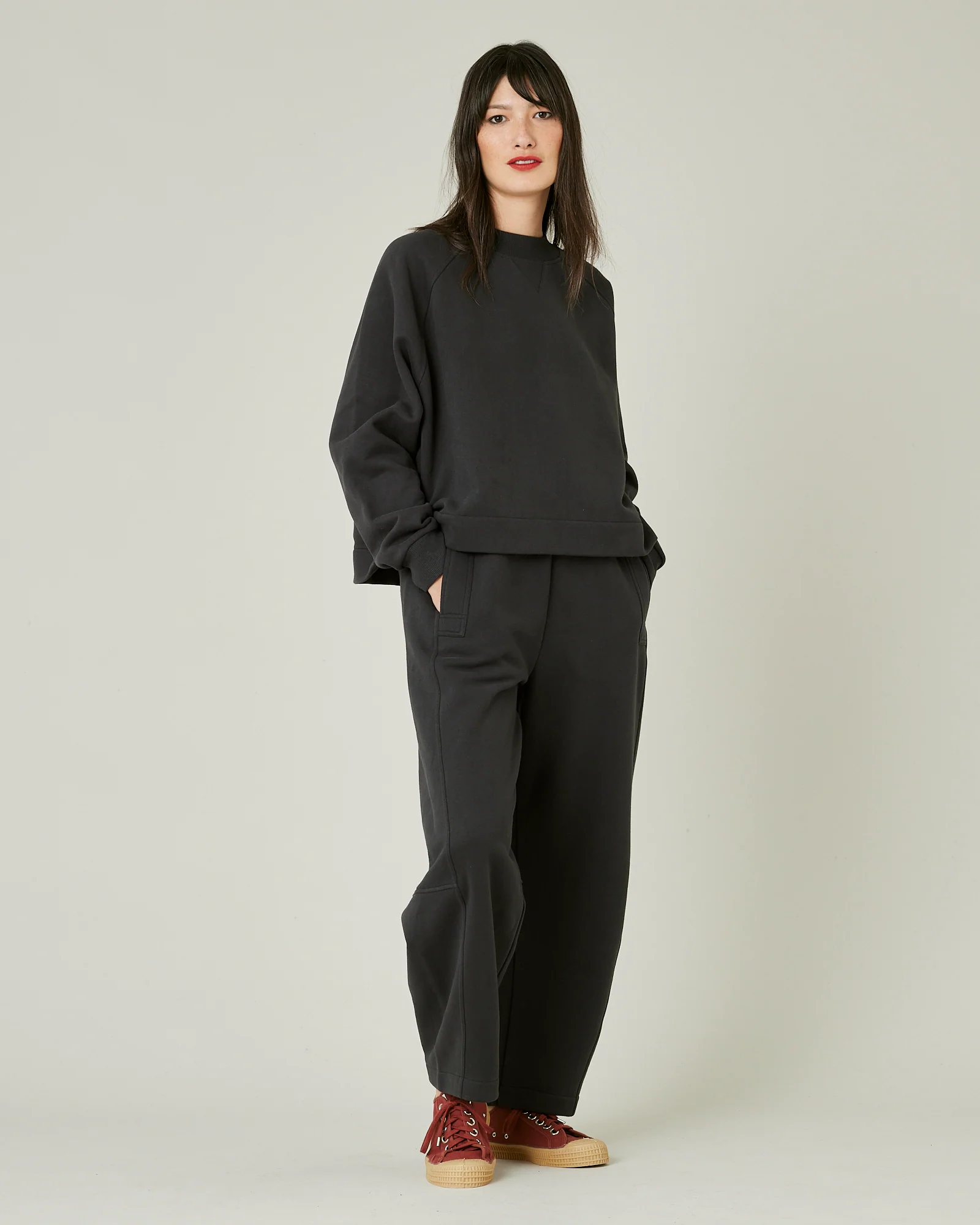 Noa Slate Fleeceback Jersey Jumper - Image 7