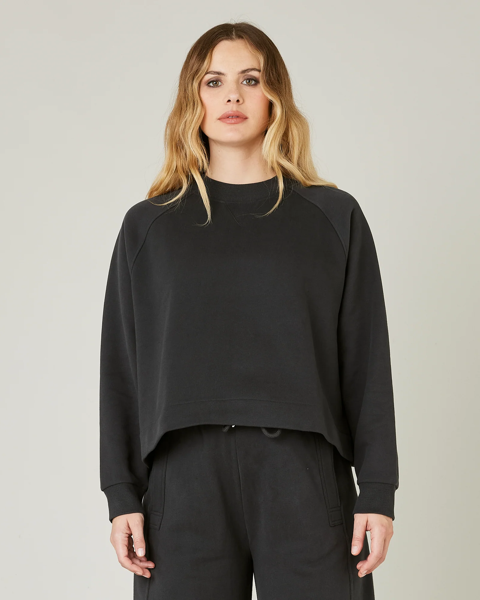 Noa Slate Fleeceback Jersey Jumper - Image 9