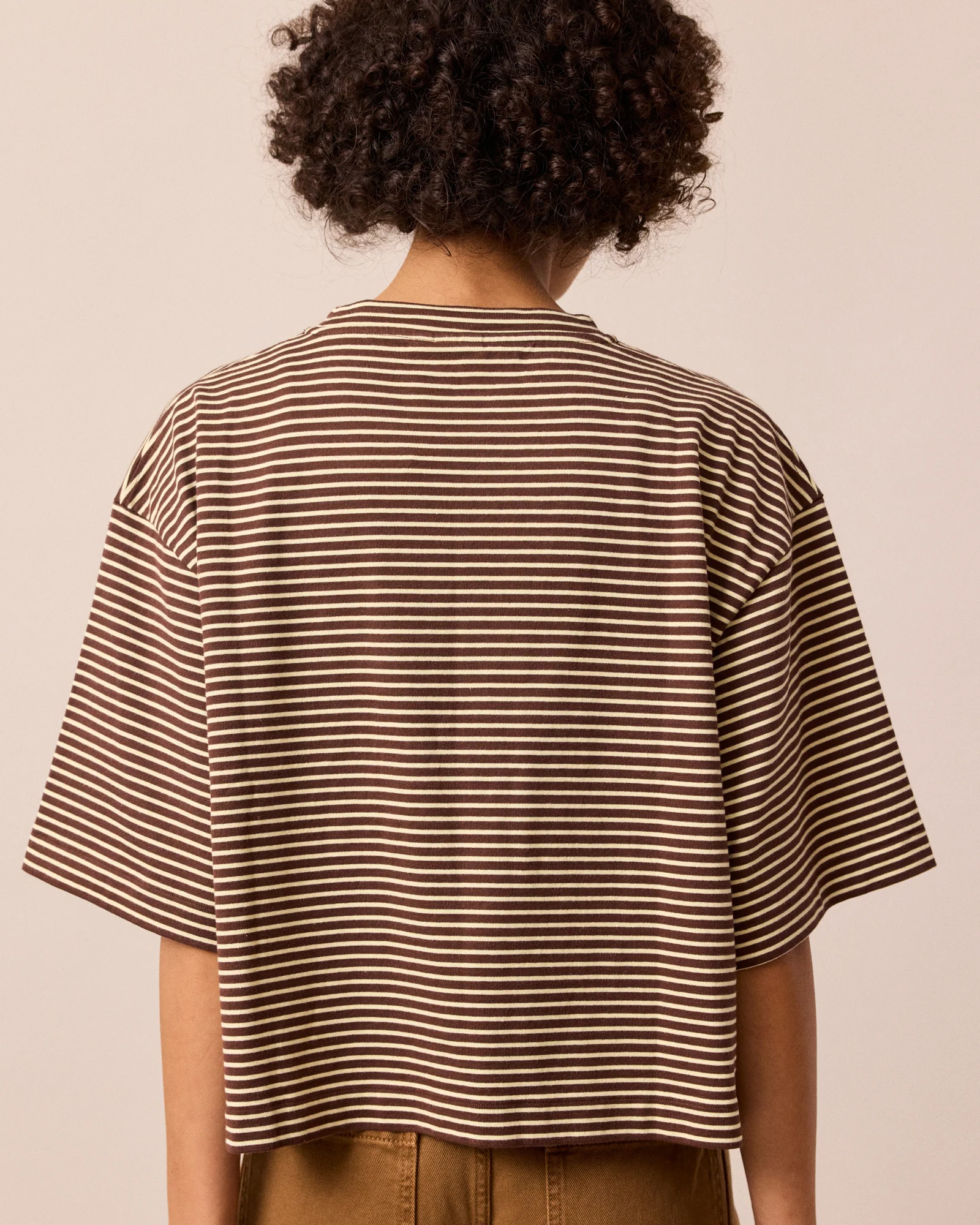 Nova Brown & Butter Stripe Jersey T-Shirt - Image 4