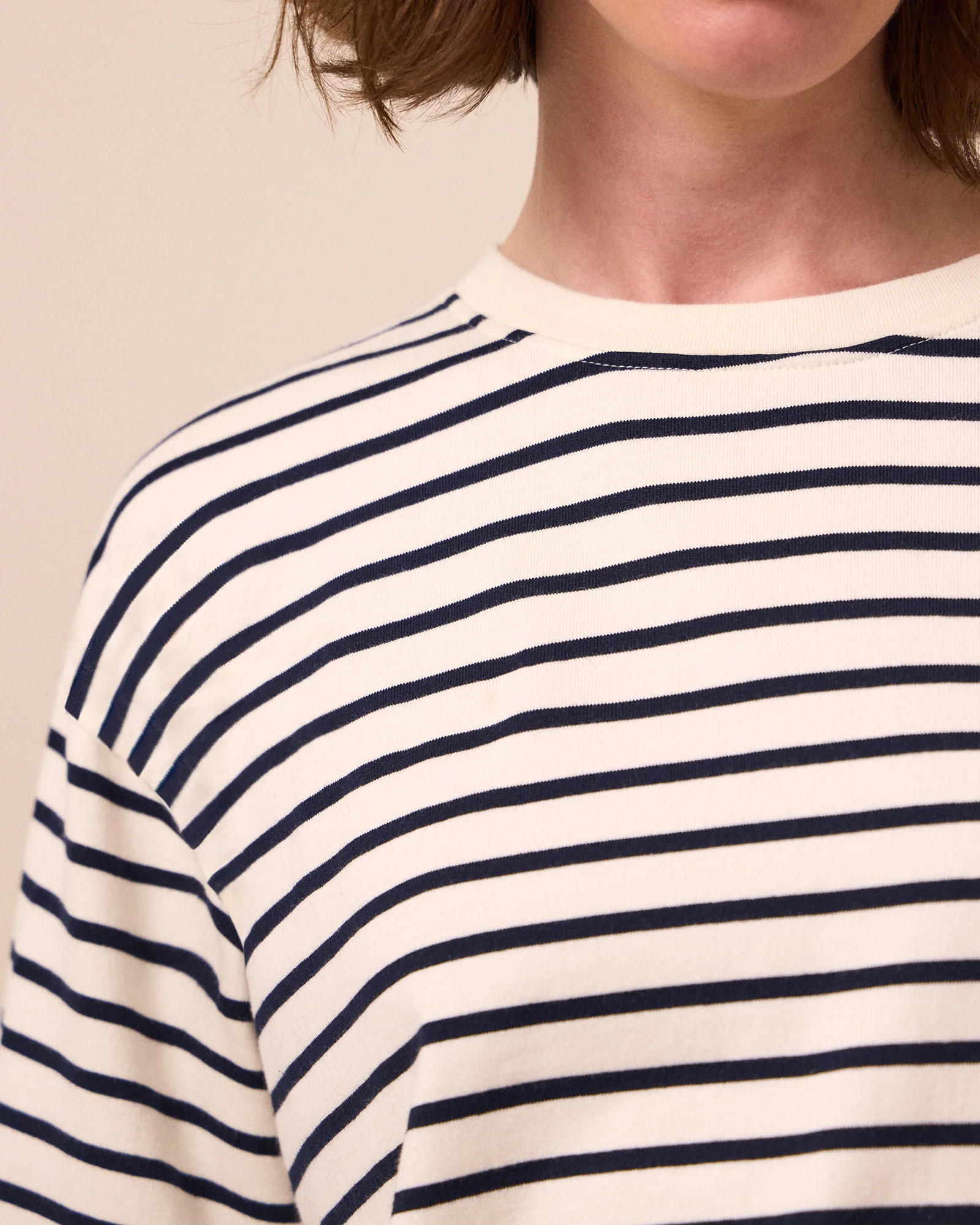 Nova Ecru & Ink Stripe Jersey Top - Image 5