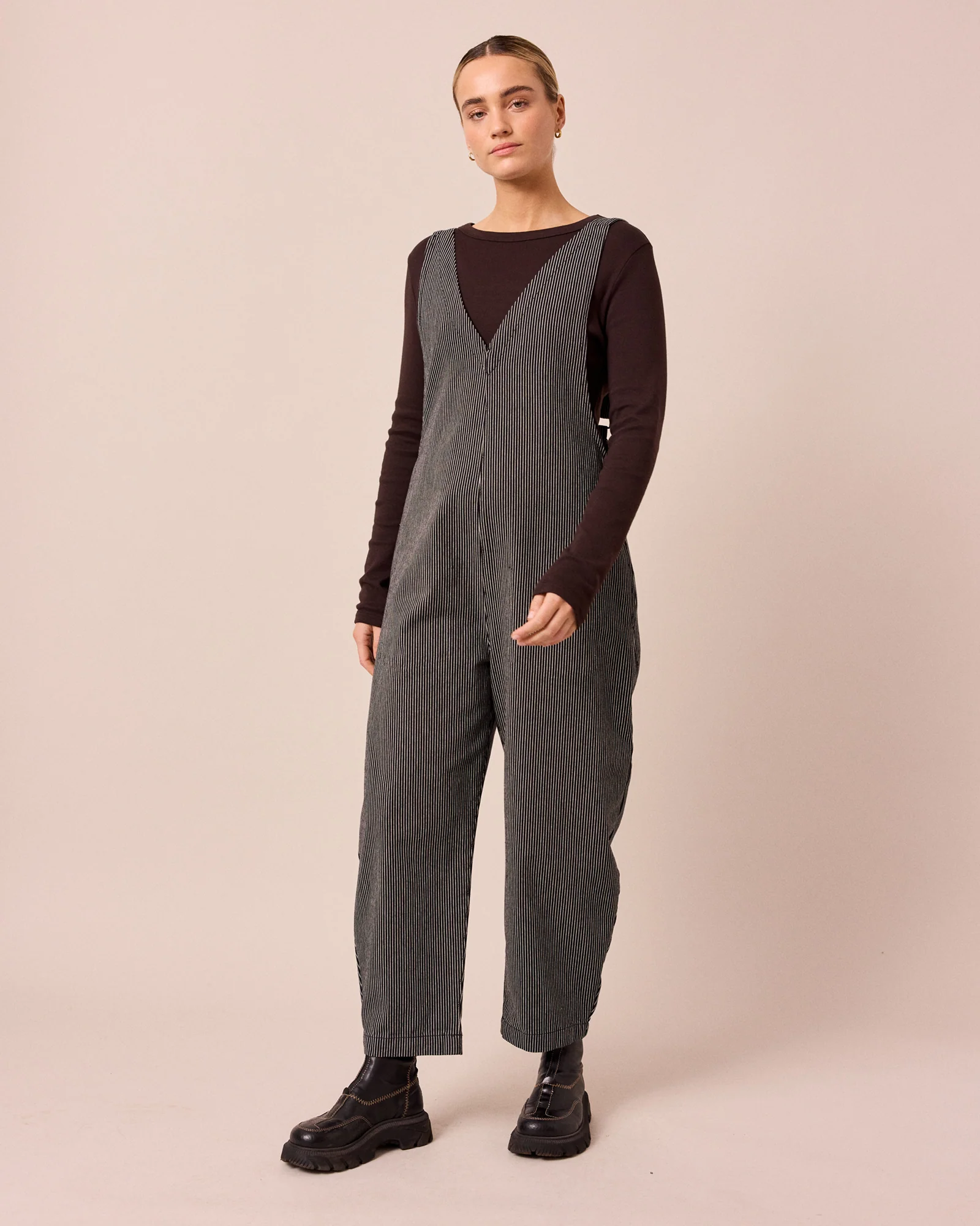 Ottie Black Hickory Stripe Denim Jumpsuit - Image 3