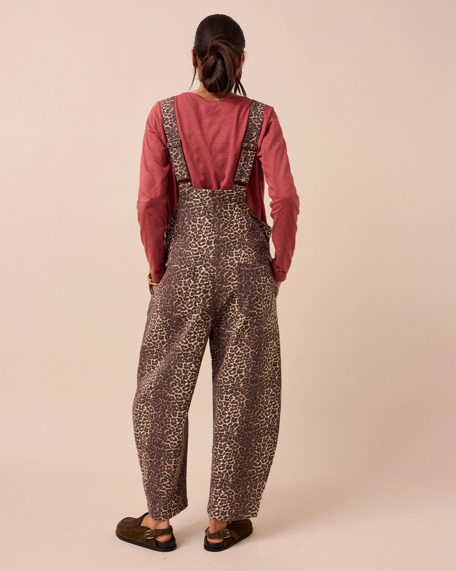 Ottie Leopard Print Denim Jumpsuit - Image 4