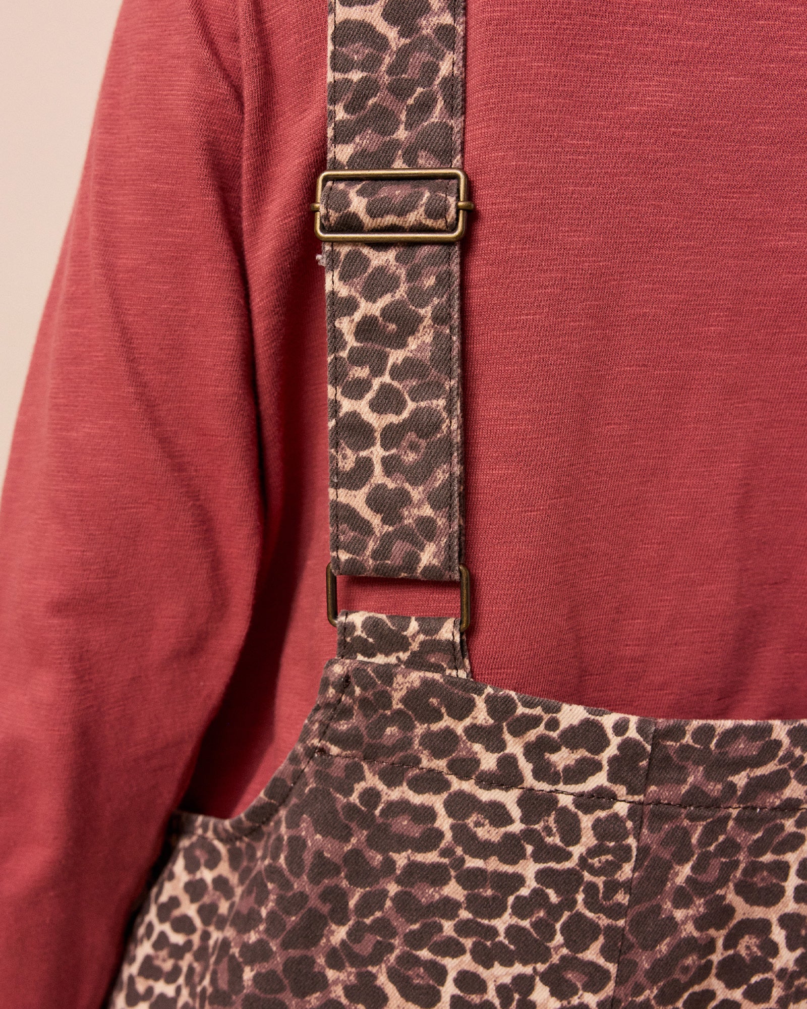 Ottie Leopard Print Denim Jumpsuit - Image 5