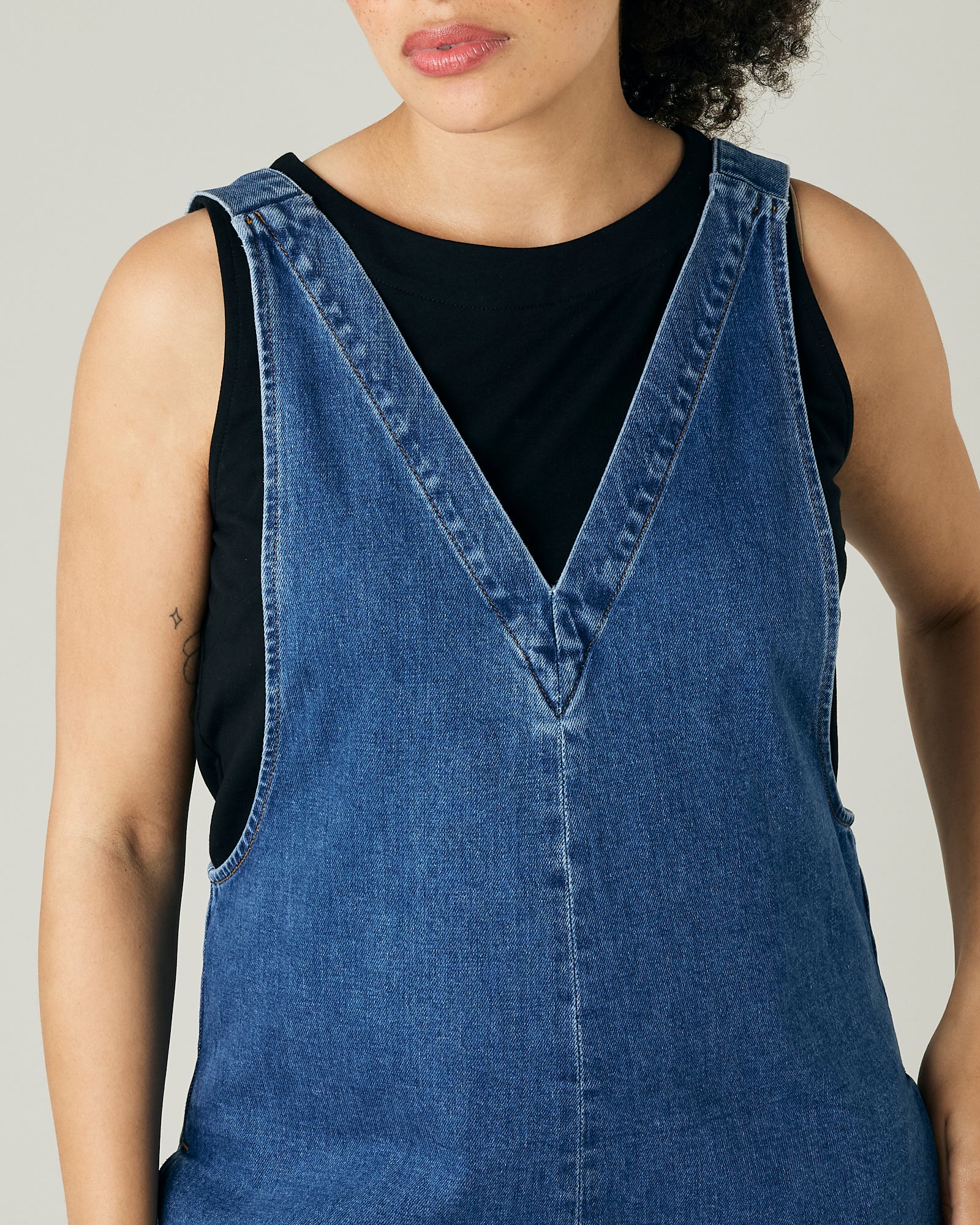 Ottie Mid Blue Denim Jumpsuit - Image 10