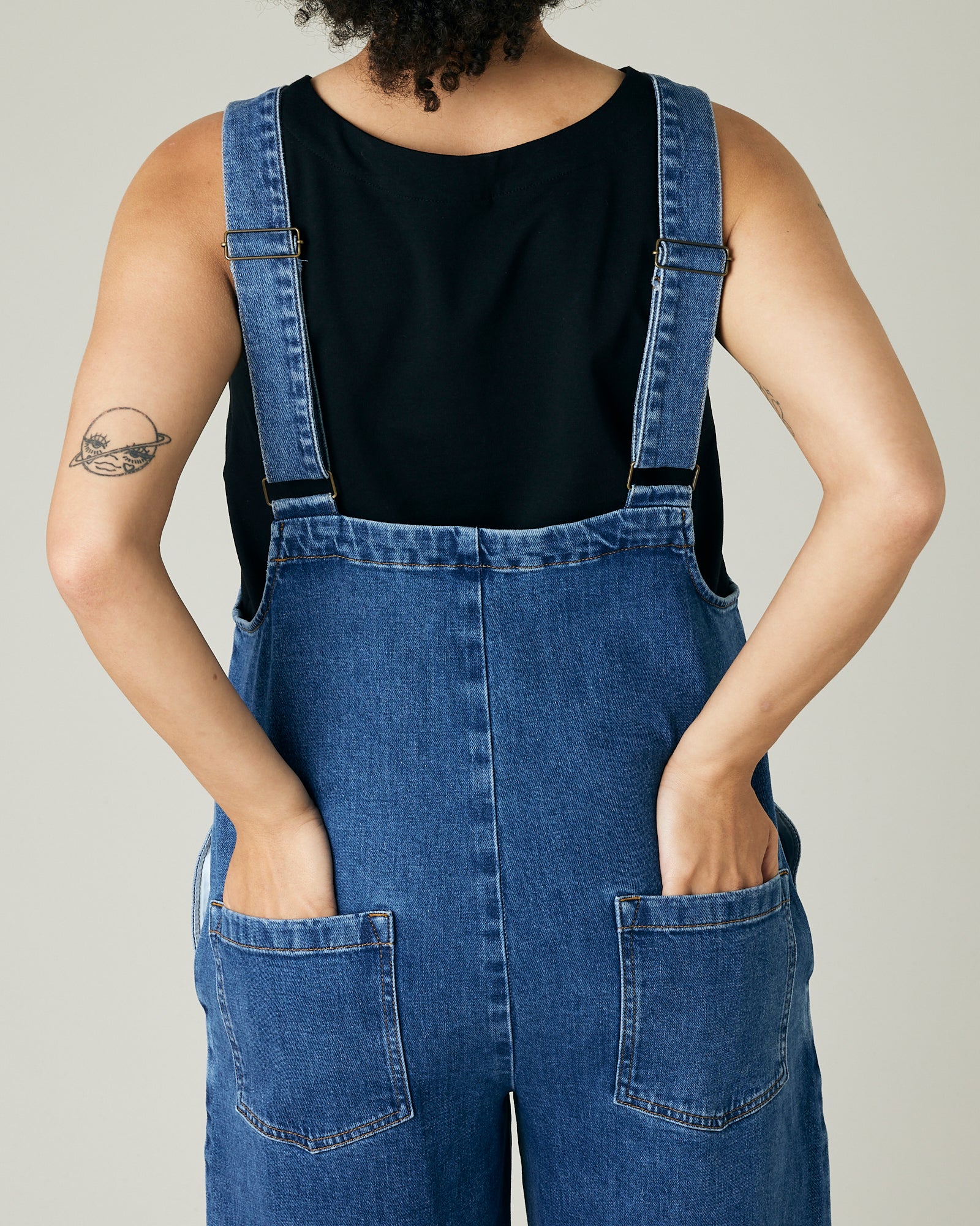 Ottie Mid Blue Denim Jumpsuit - Image 11