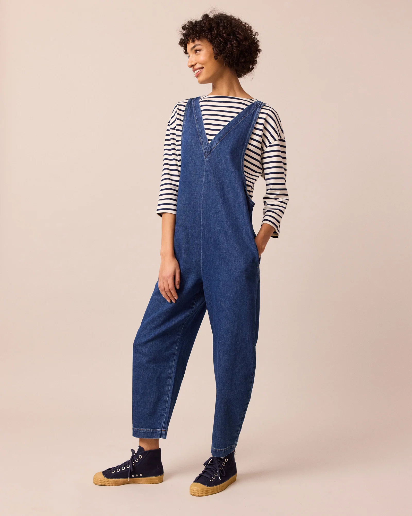 Ottie Mid Blue Denim Jumpsuit - Image 4