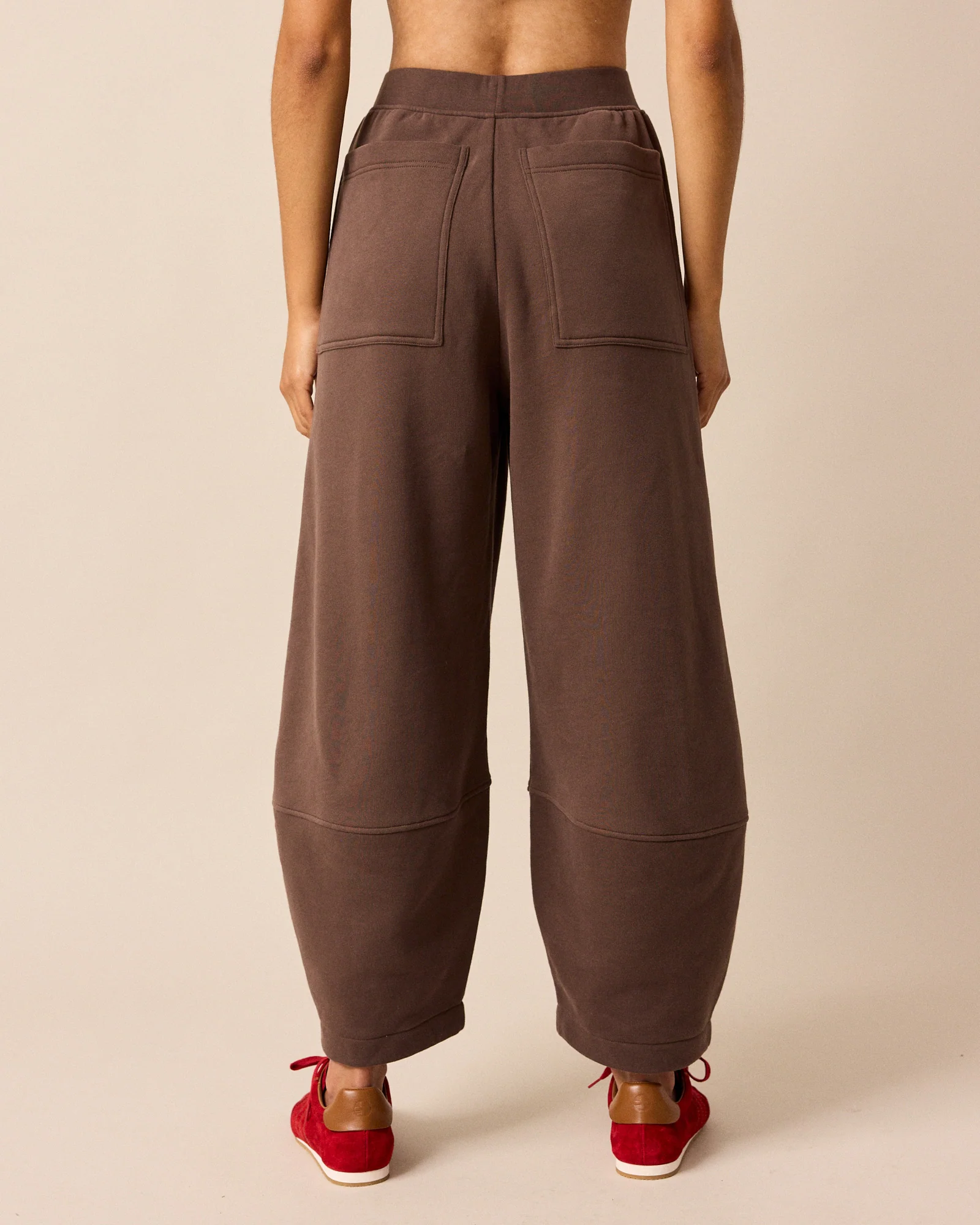 Pascale Chocolate Fleeceback Jersey Trousers - Image 4