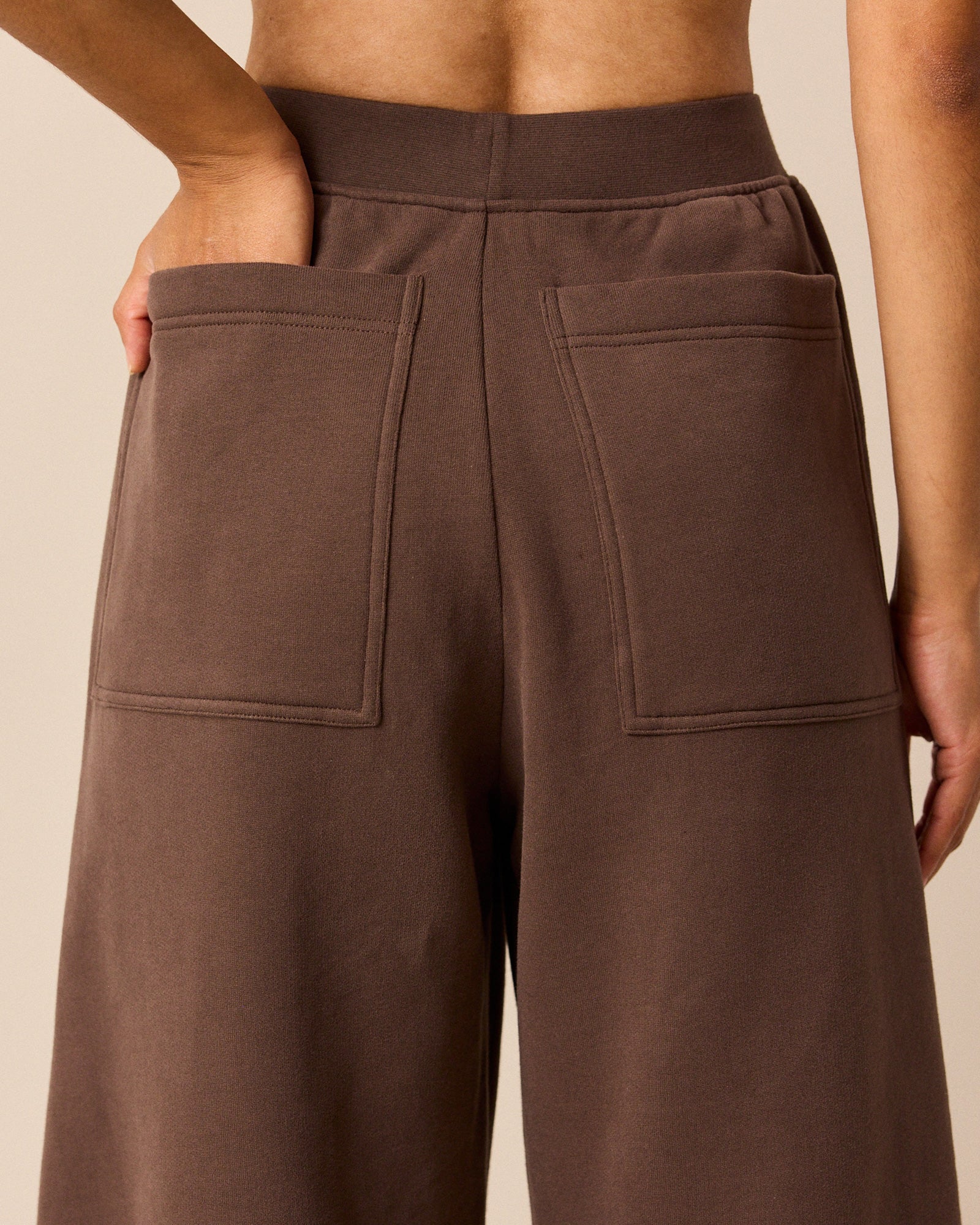 Pascale Chocolate Fleeceback Jersey Trousers - Image 5