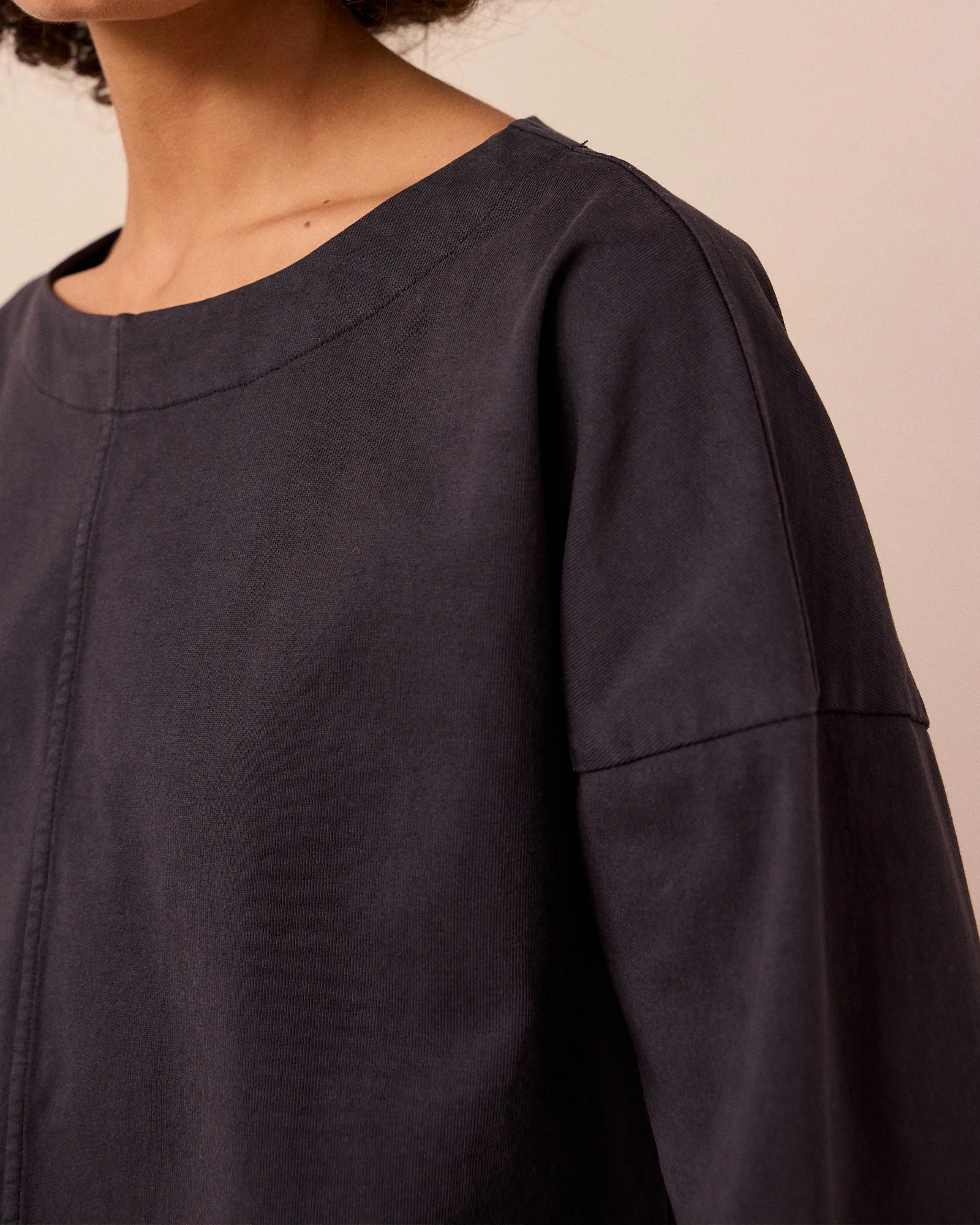 Peggy Washed Black Jersey Top - Image 5