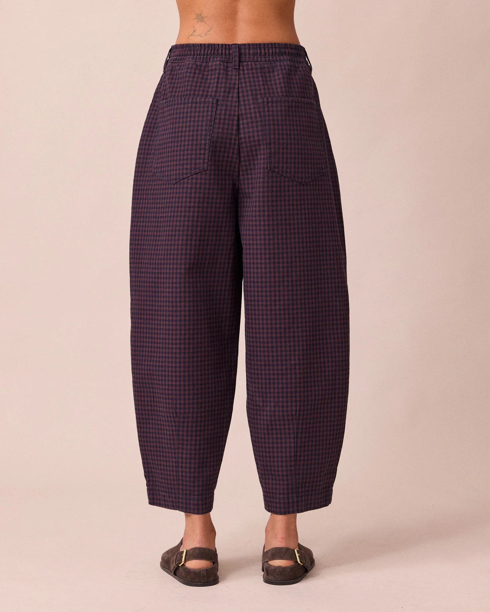 Remi Mulberry Gingham Denim Jeans - Image 4