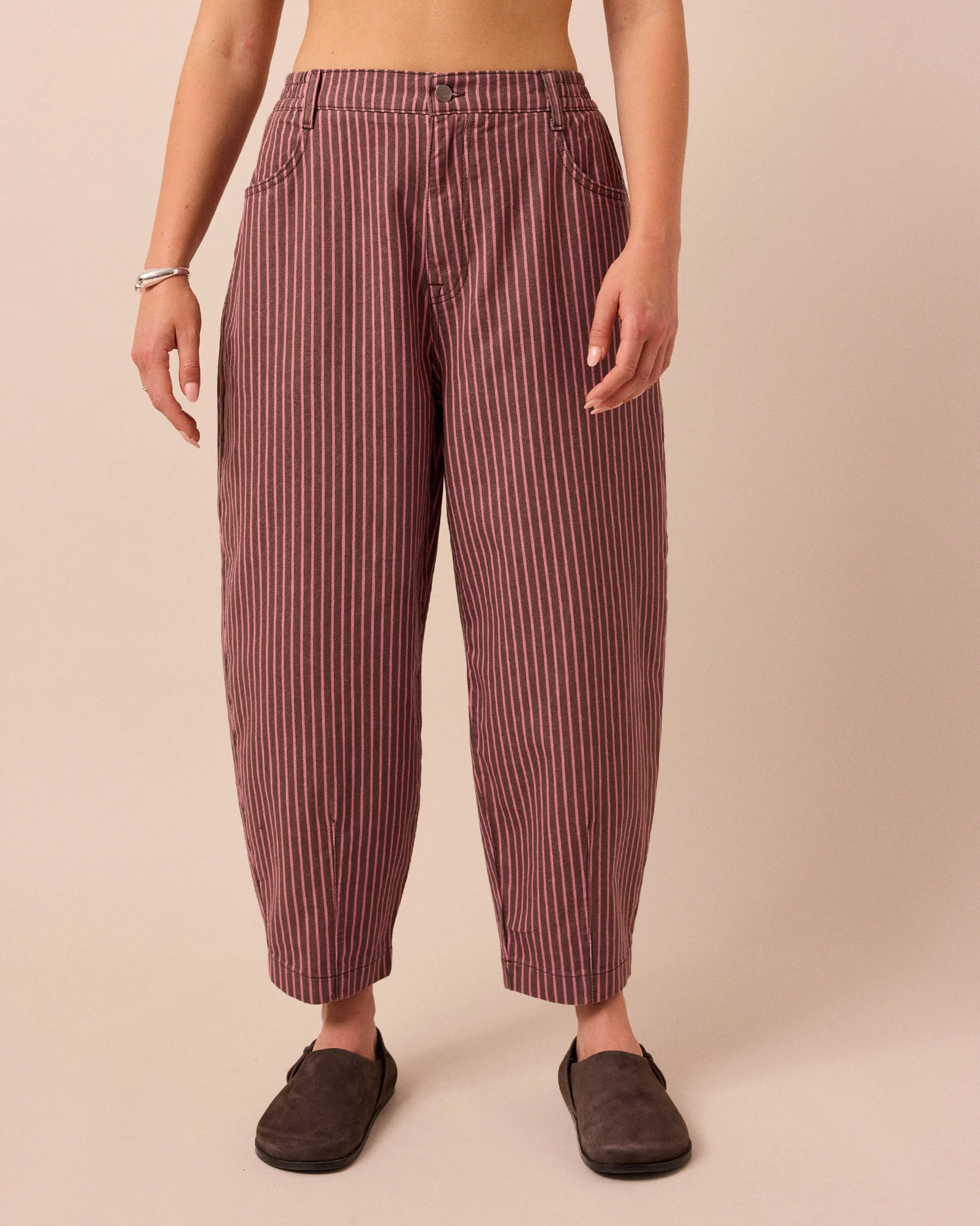 Remi Pink & Mocha Stripe Denim Jeans - Image 3