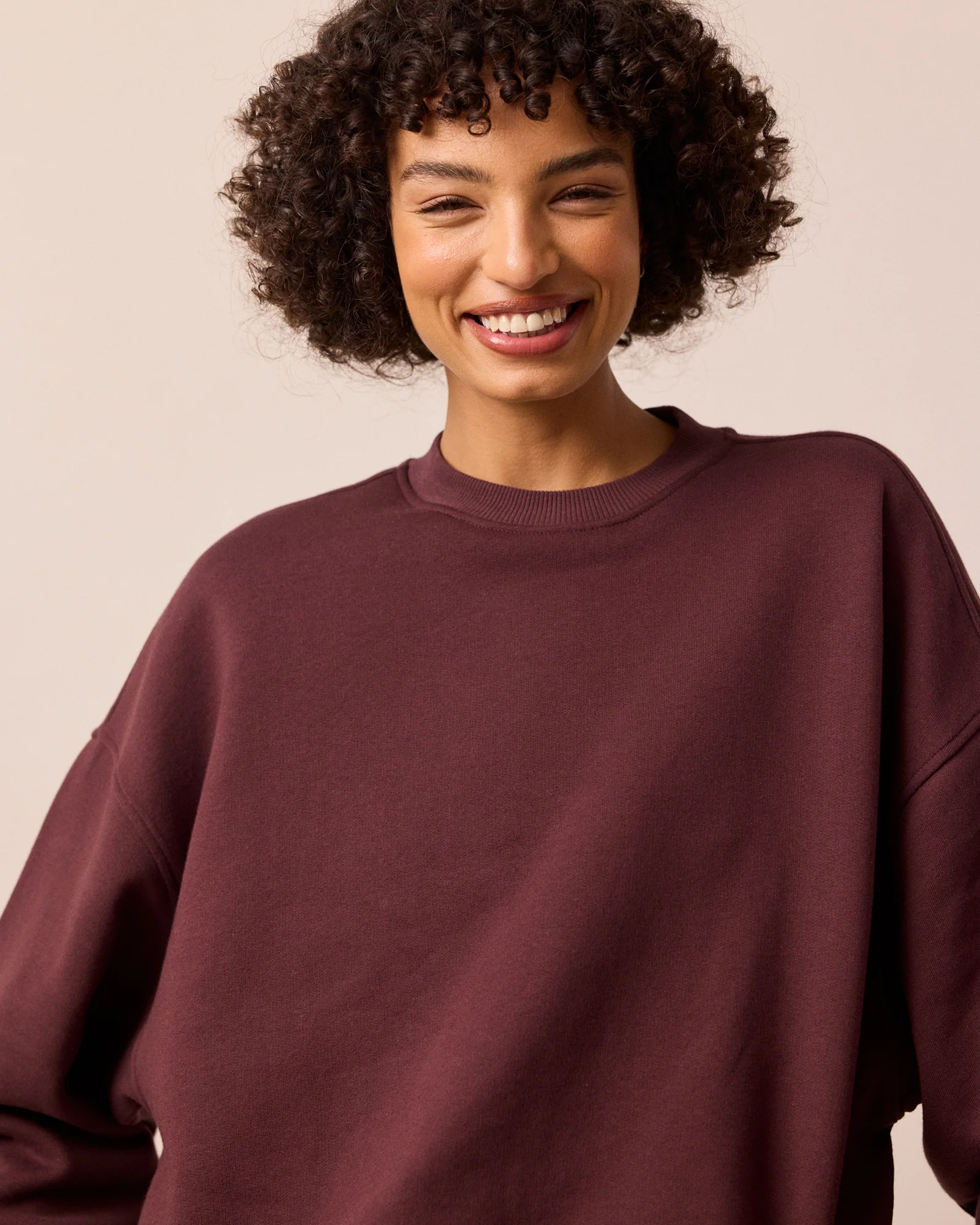 Riley Burgundy Fleeceback Jersey Jumper - Image 4