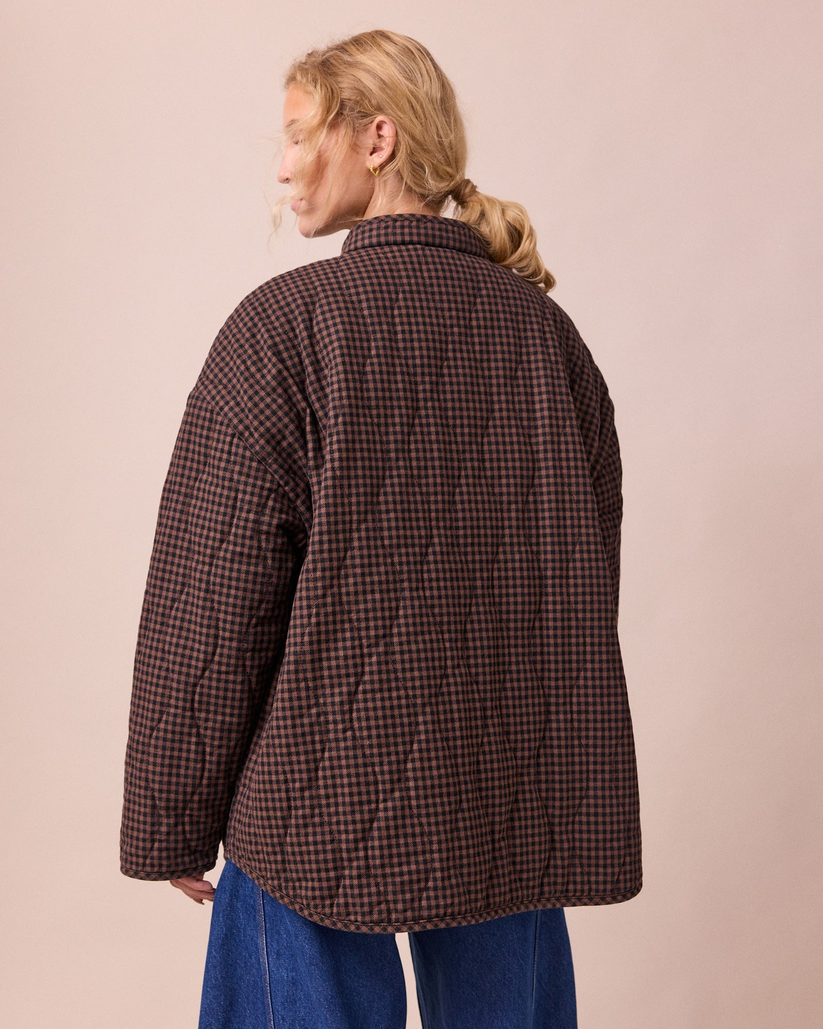 Rue Cocoa Gingham Denim Jacket - Image 5