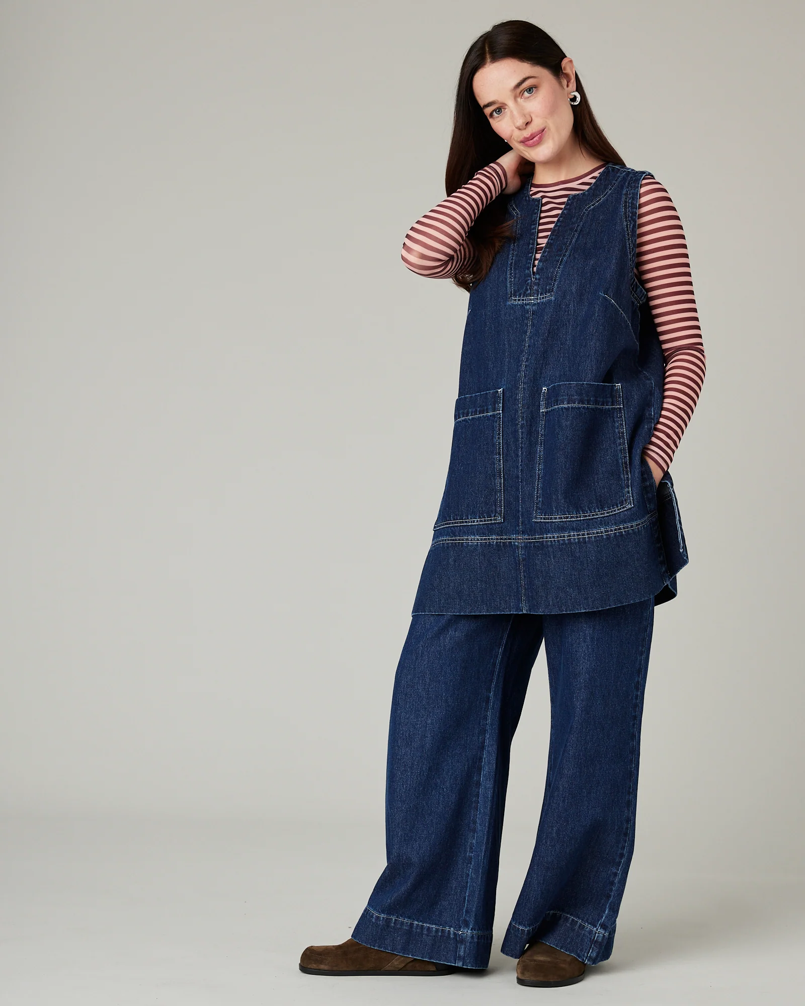 Tabby Dark Wash Denim Tunic - Image 7