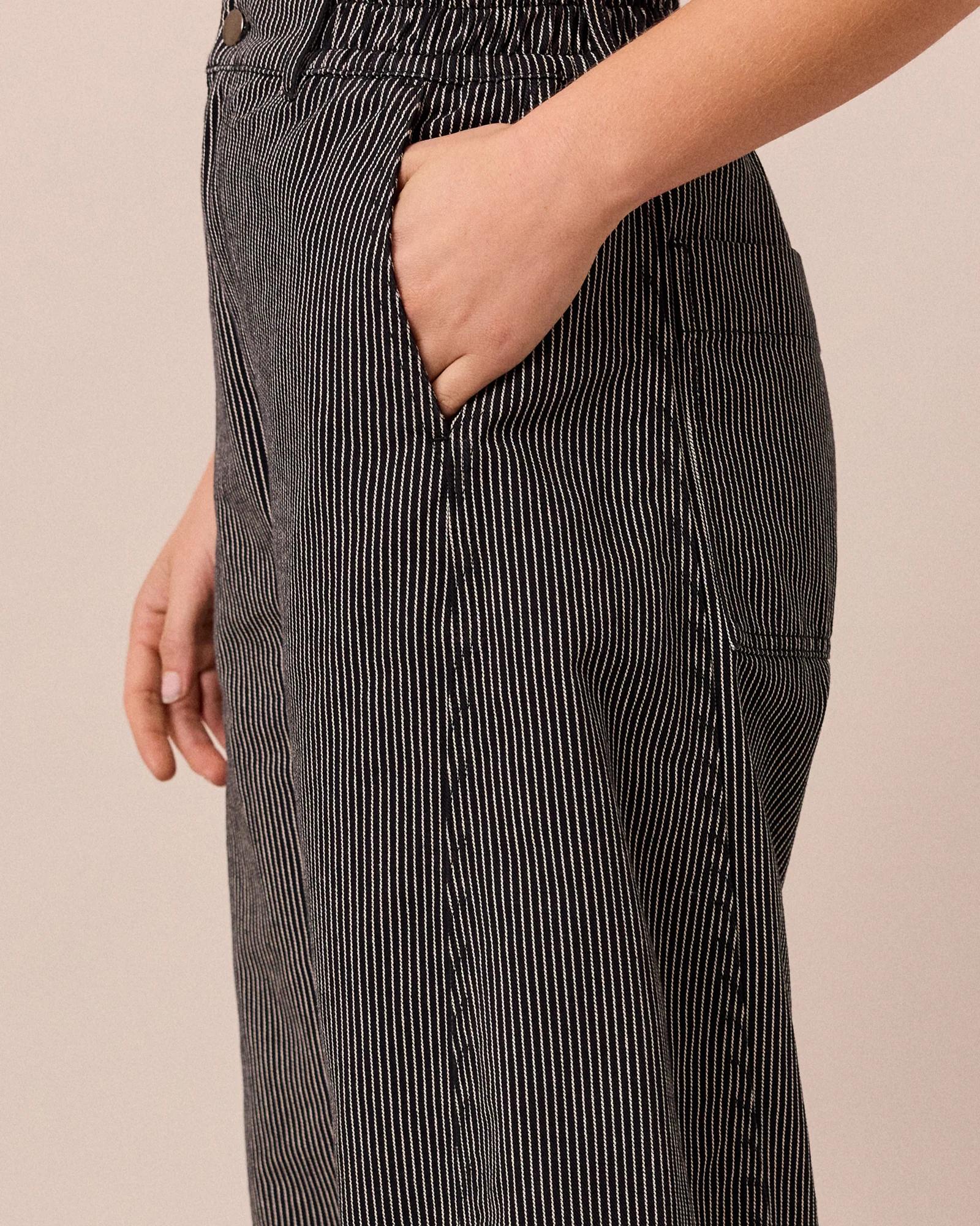 Tori Black Hickory Stripe Denim Jeans - Image 3