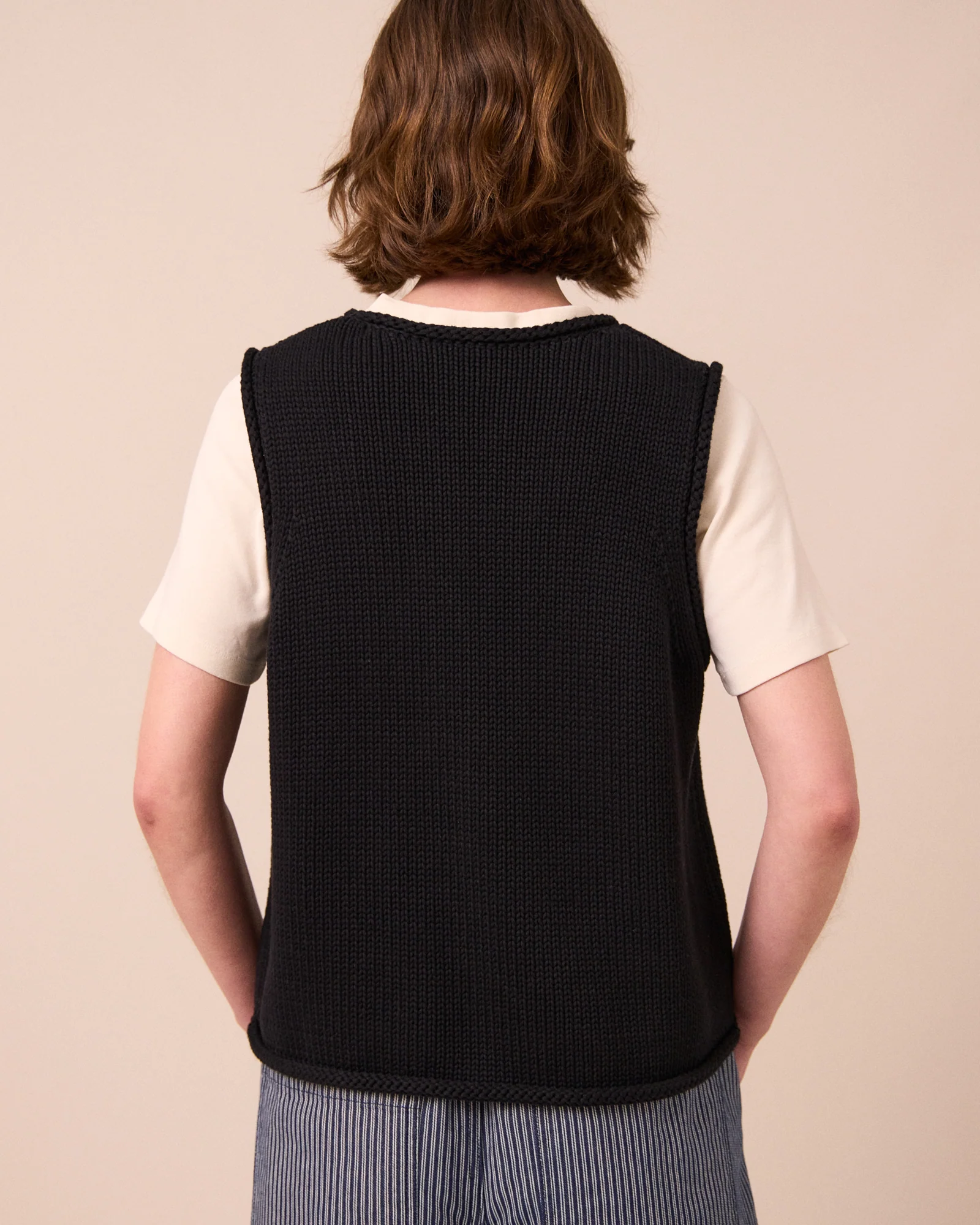 Tyler Black Knitted Vest - Image 3