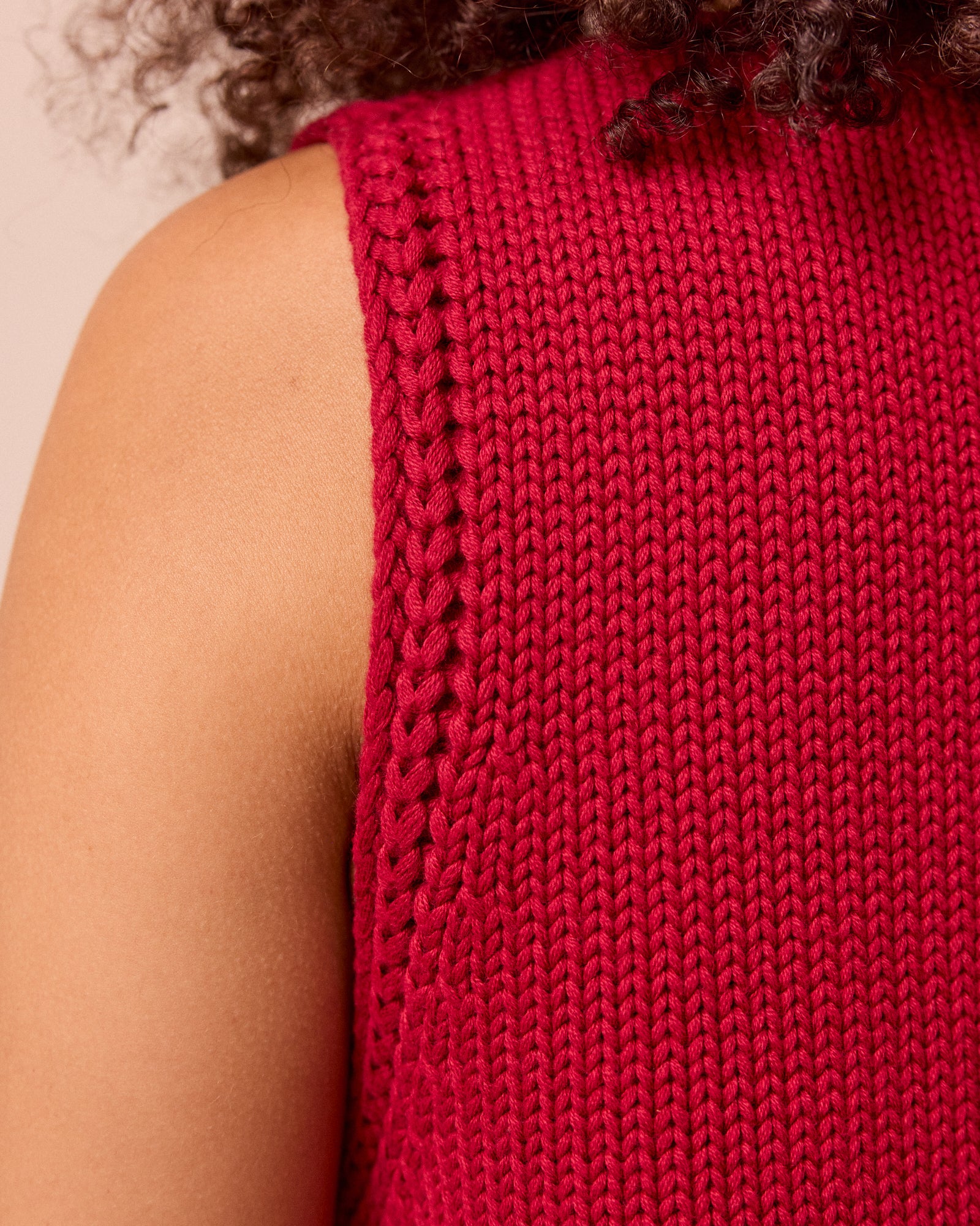 Vita Cranberry Knitted Vest - Image 3