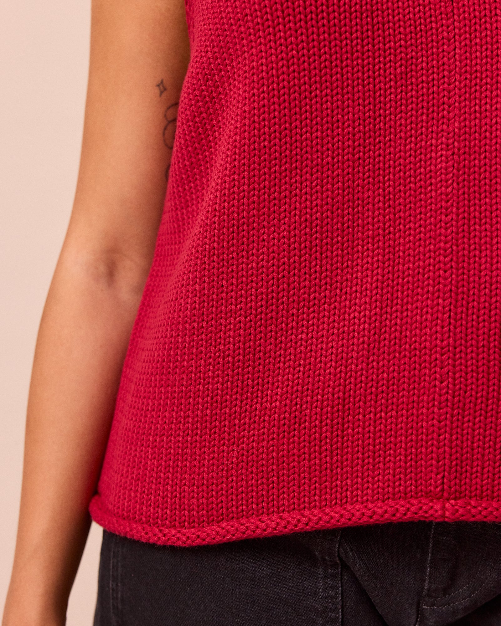 Vita Cranberry Knitted Vest - Image 5