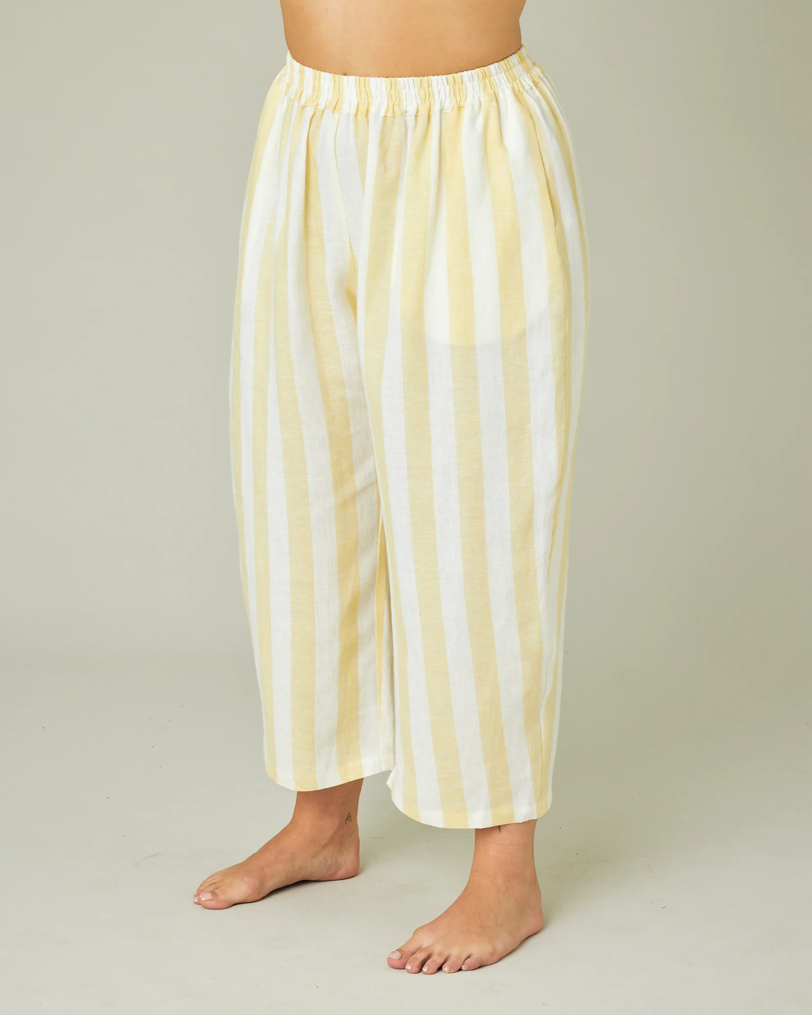 Wear Anywhere Lemon Stripe Linen Trousers - Image 12
