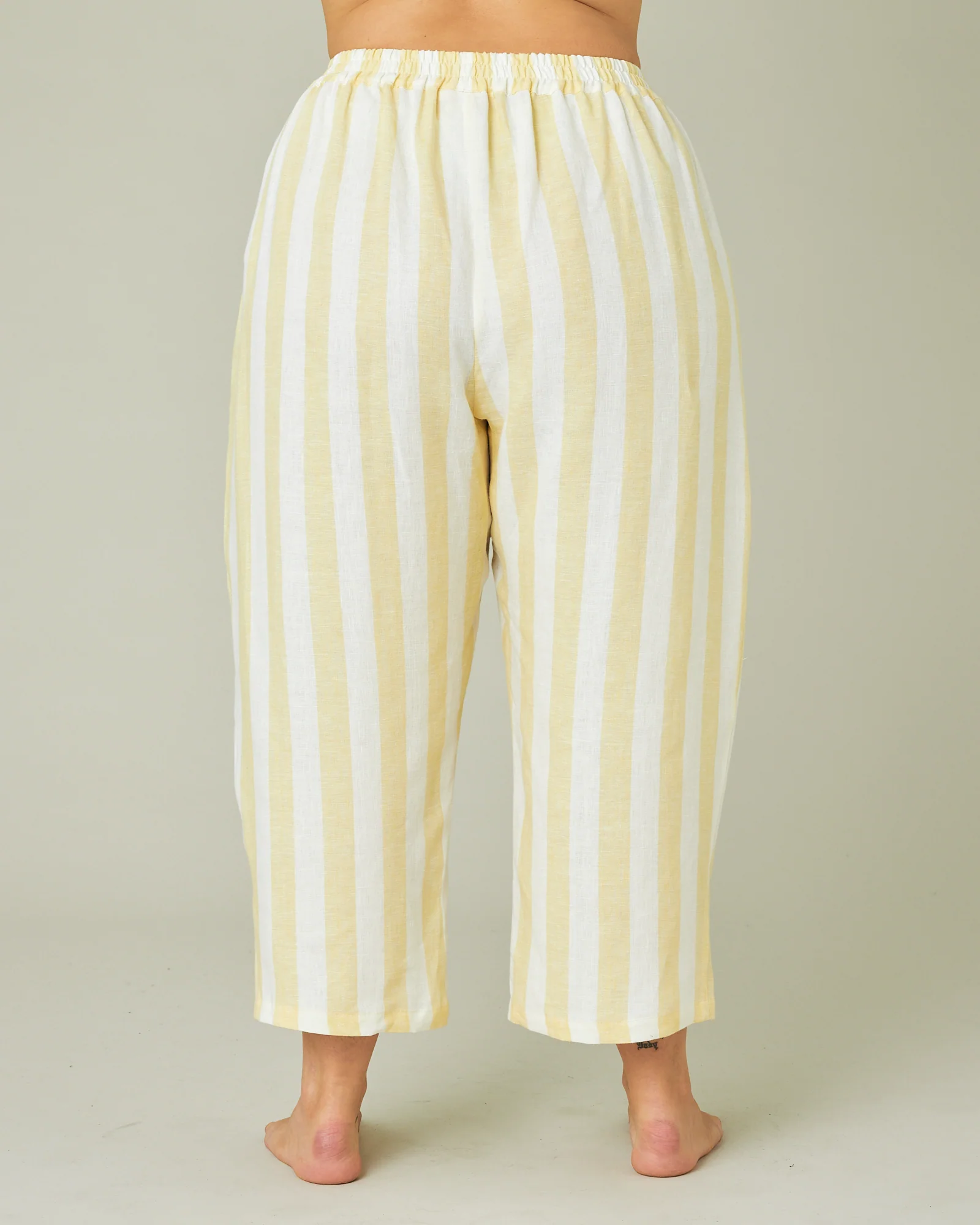 Wear Anywhere Lemon Stripe Linen Trousers - Image 13