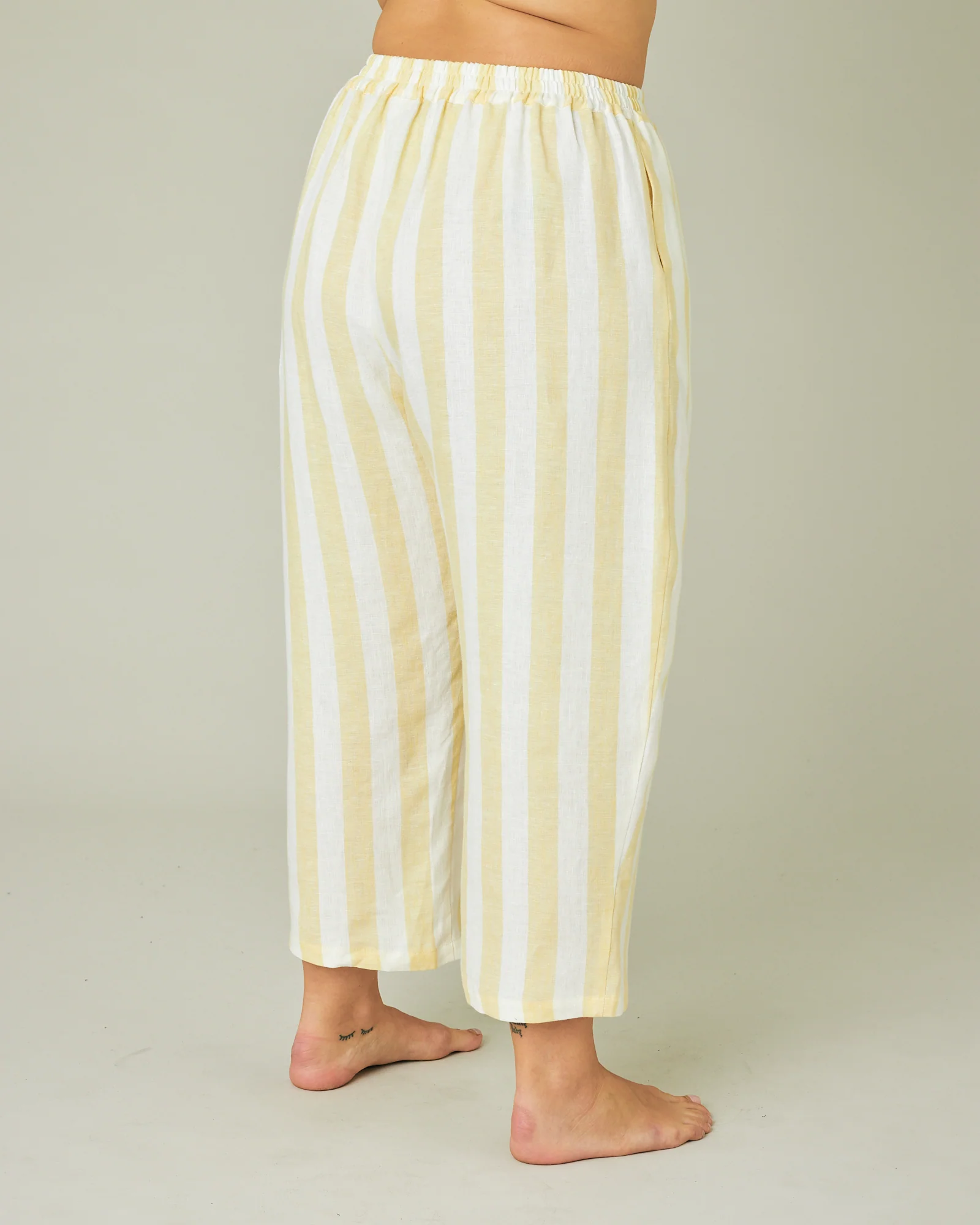Wear Anywhere Lemon Stripe Linen Trousers - Image 14