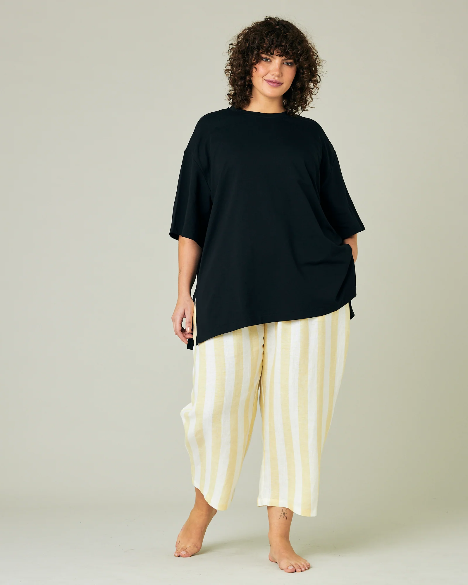 Wear Anywhere Lemon Stripe Linen Trousers - Image 15