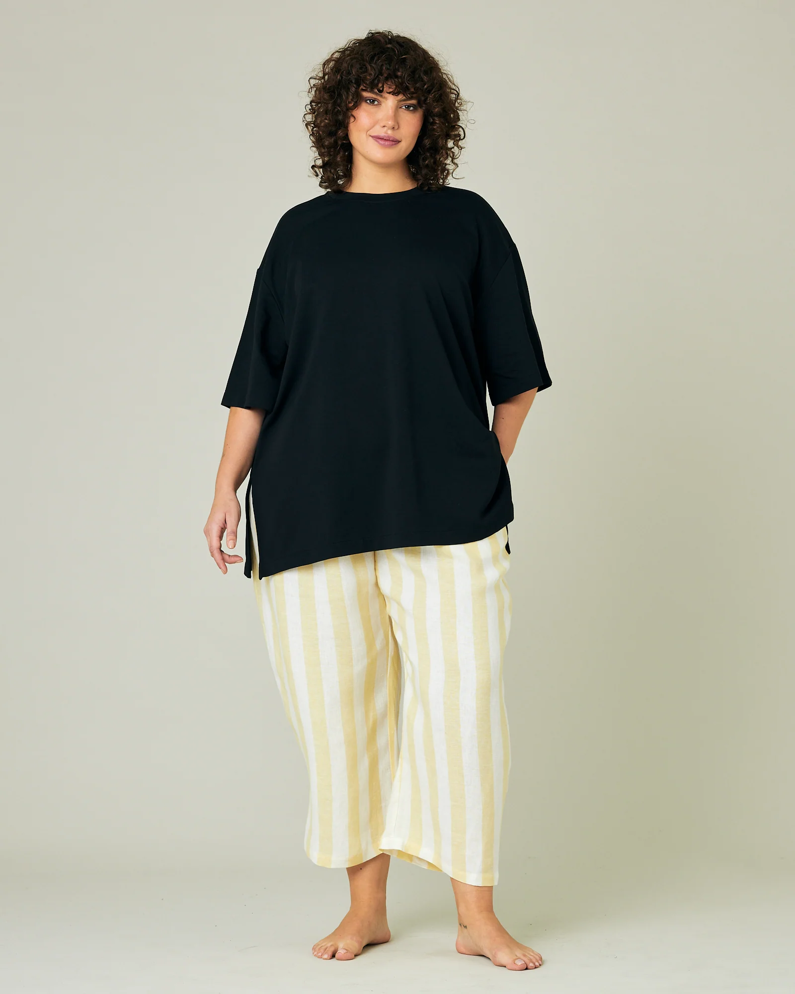 Wear Anywhere Lemon Stripe Linen Trousers - Image 17