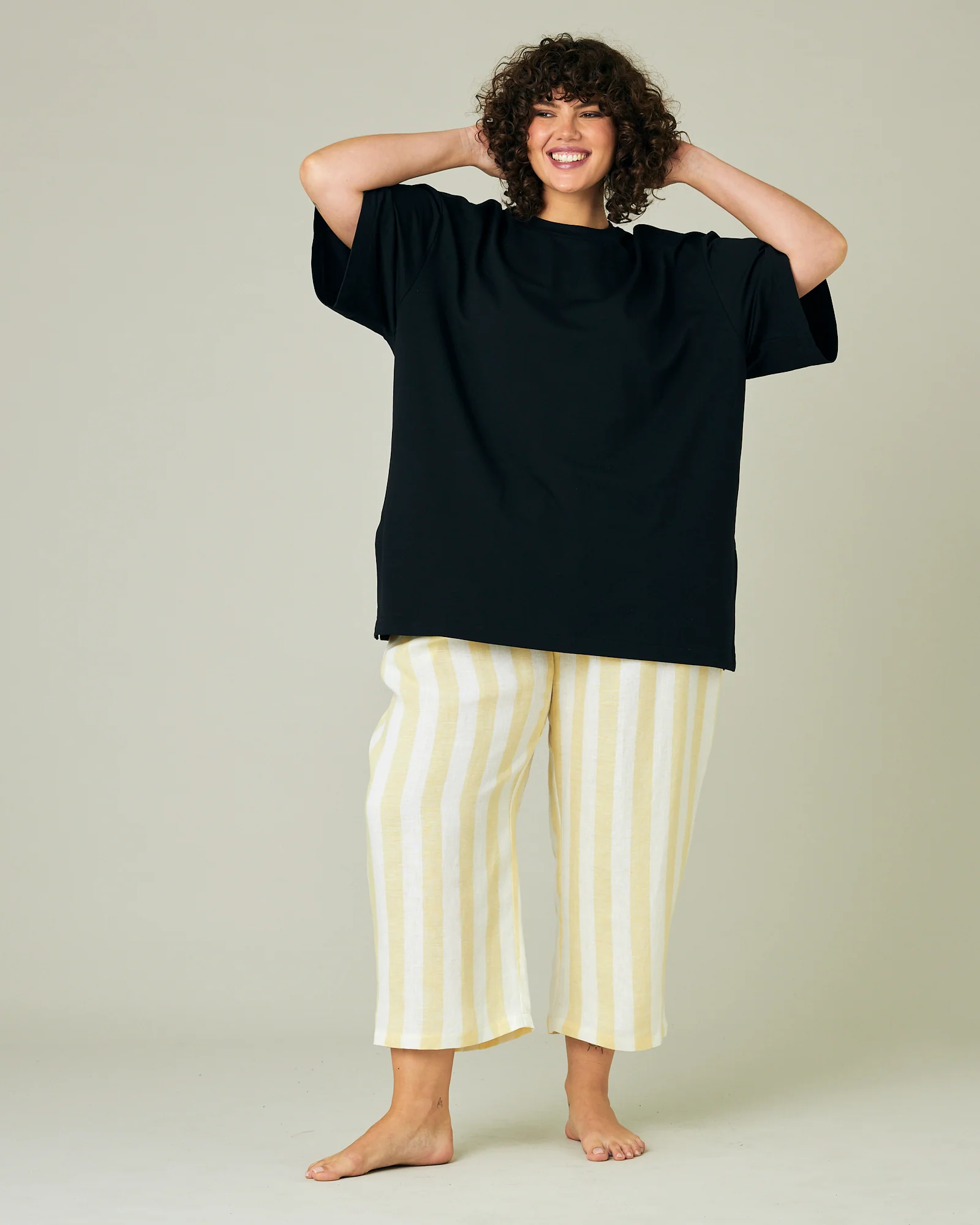Wear Anywhere Lemon Stripe Linen Trousers - Image 18