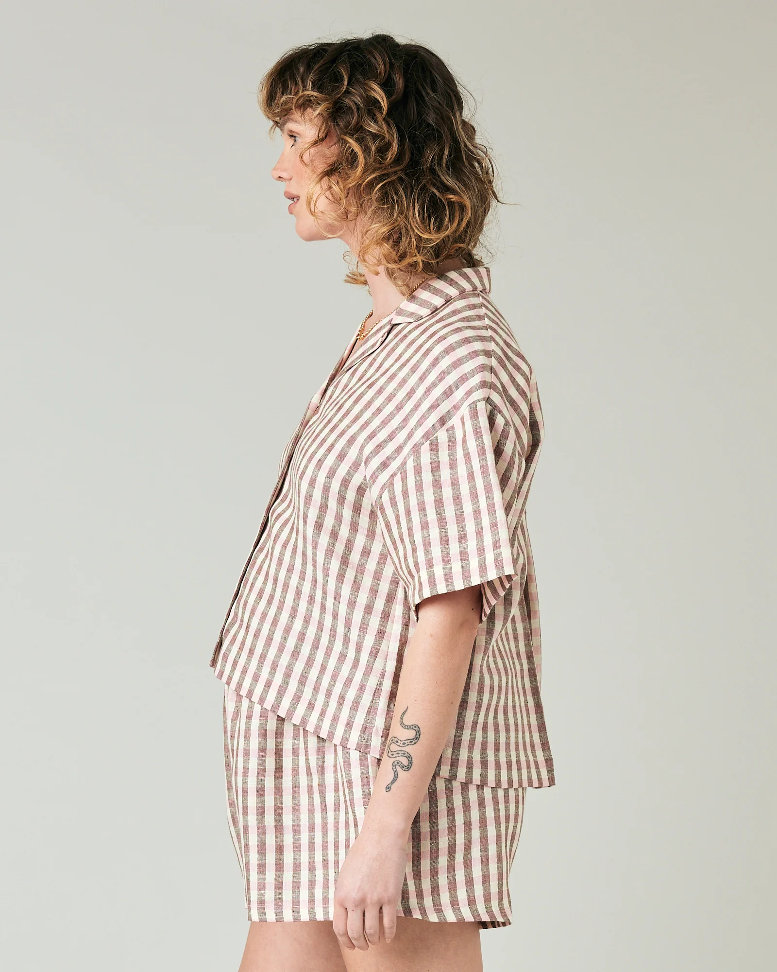 Wear Anywhere Neapolitan Check Linen Top - Image 10