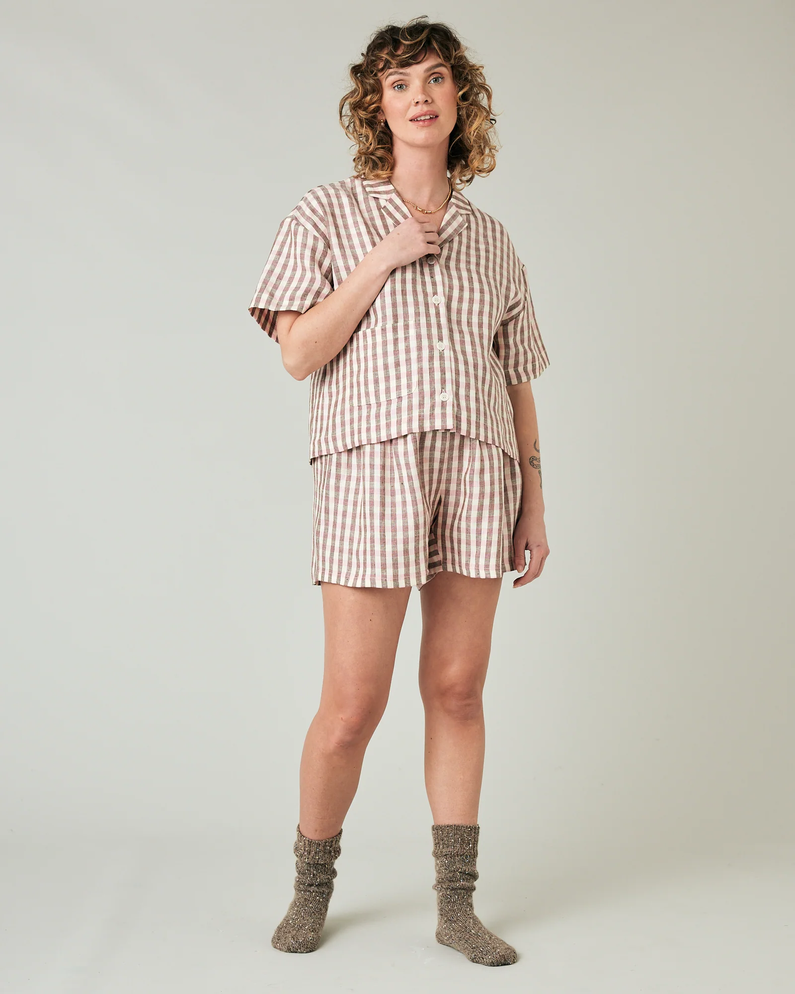 Wear Anywhere Neapolitan Check Linen Top - Image 13