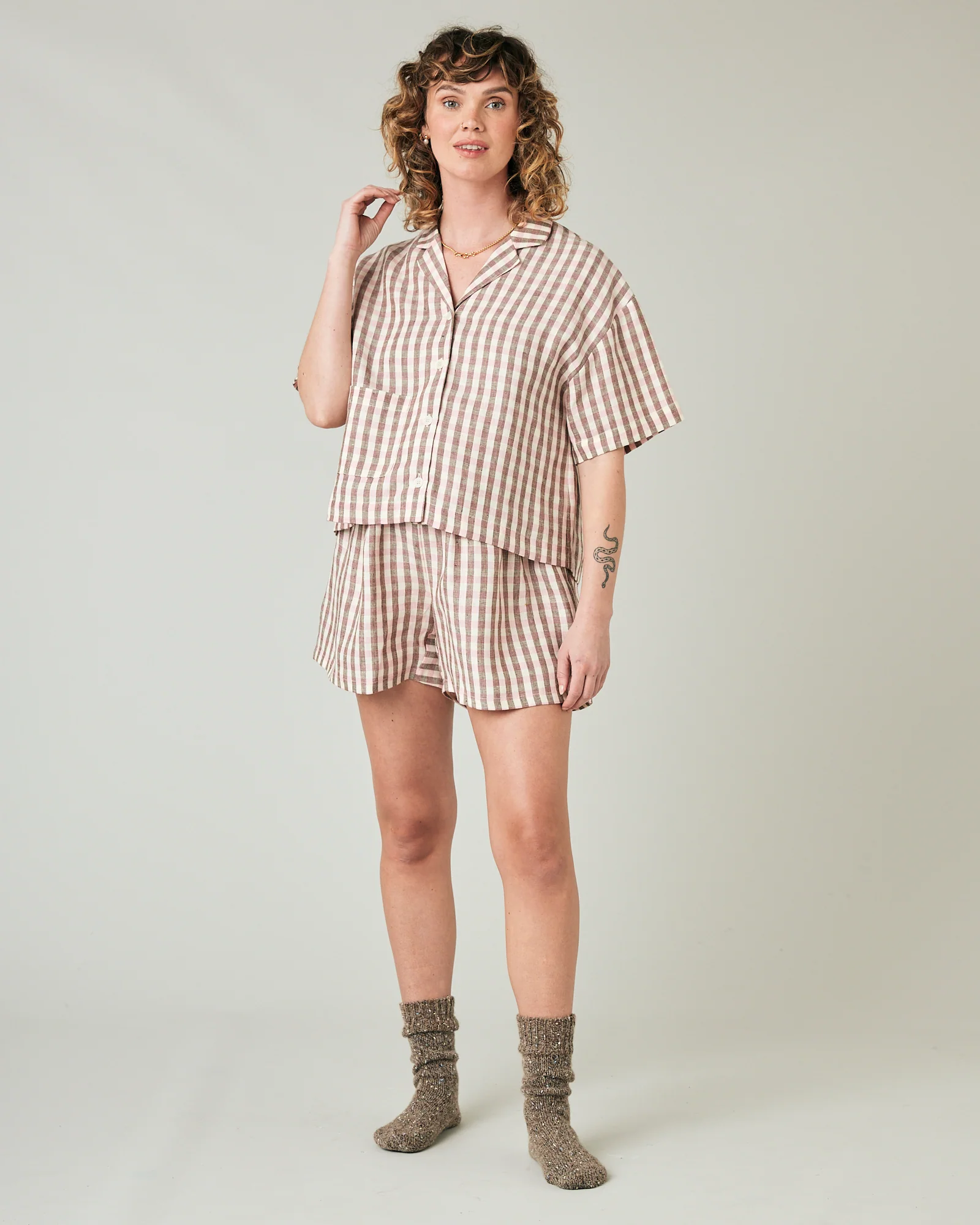 Wear Anywhere Neapolitan Check Linen Top - Image 14