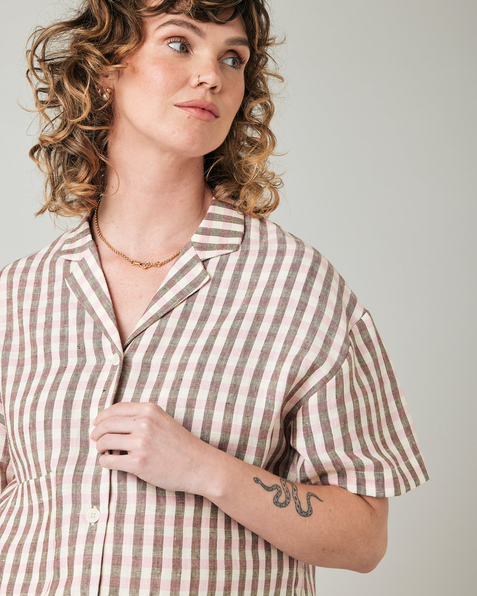 Wear Anywhere Neapolitan Check Linen Top - Image 15