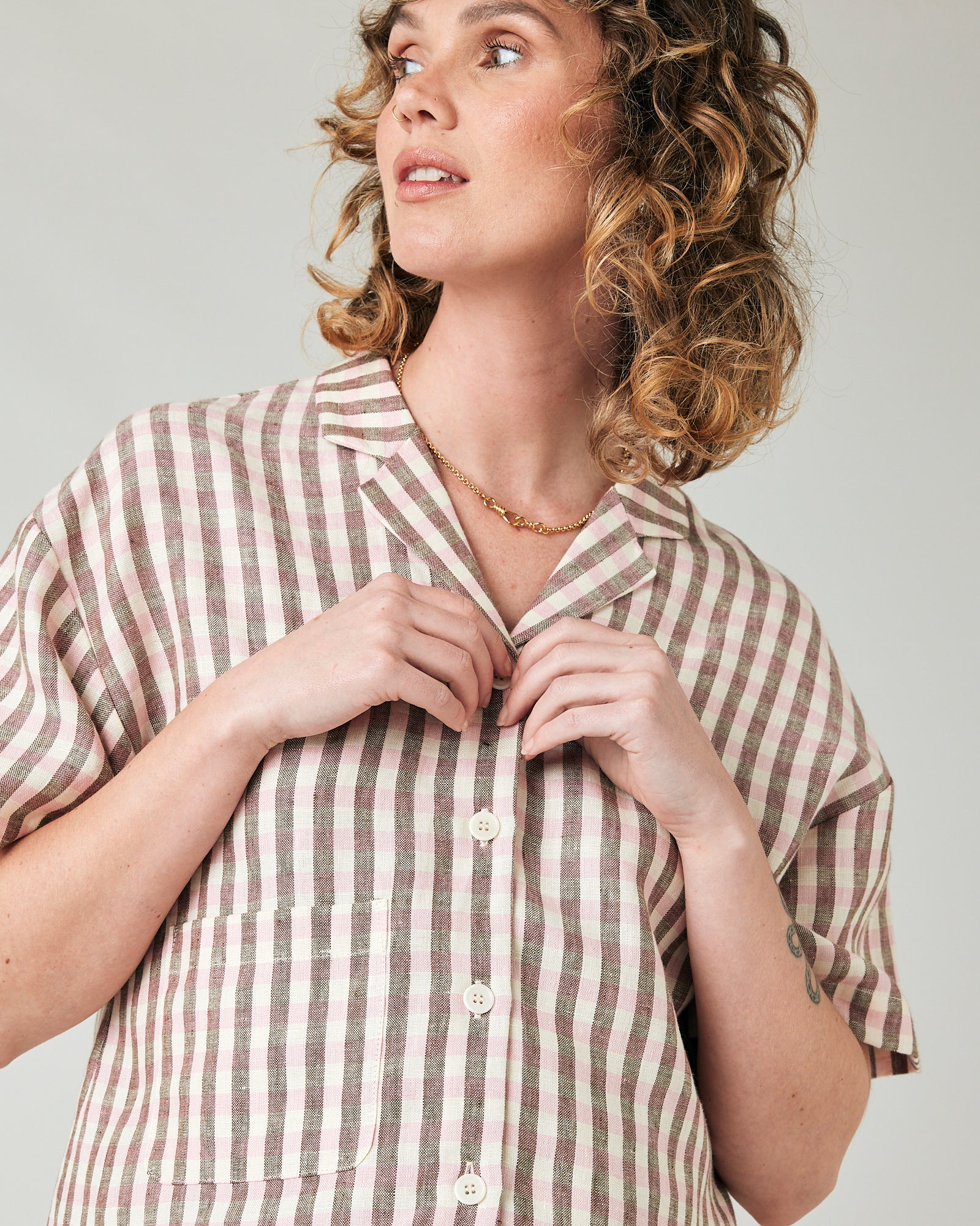 Wear Anywhere Neapolitan Check Linen Top - Image 16