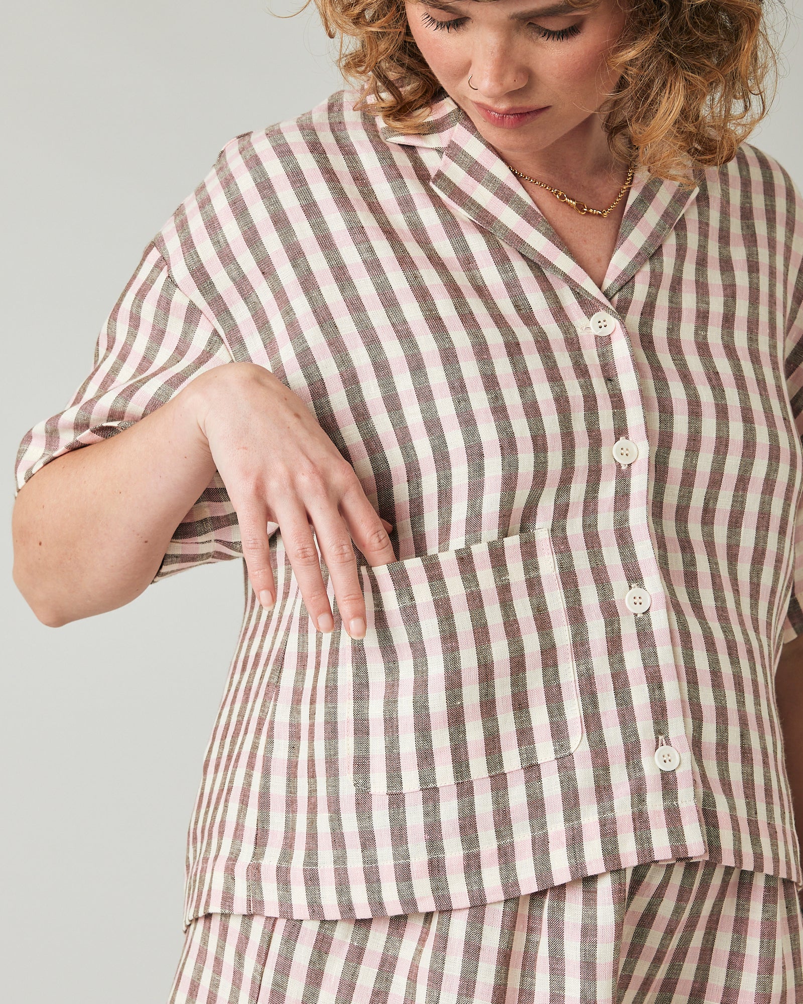 Wear Anywhere Neapolitan Check Linen Top - Image 18