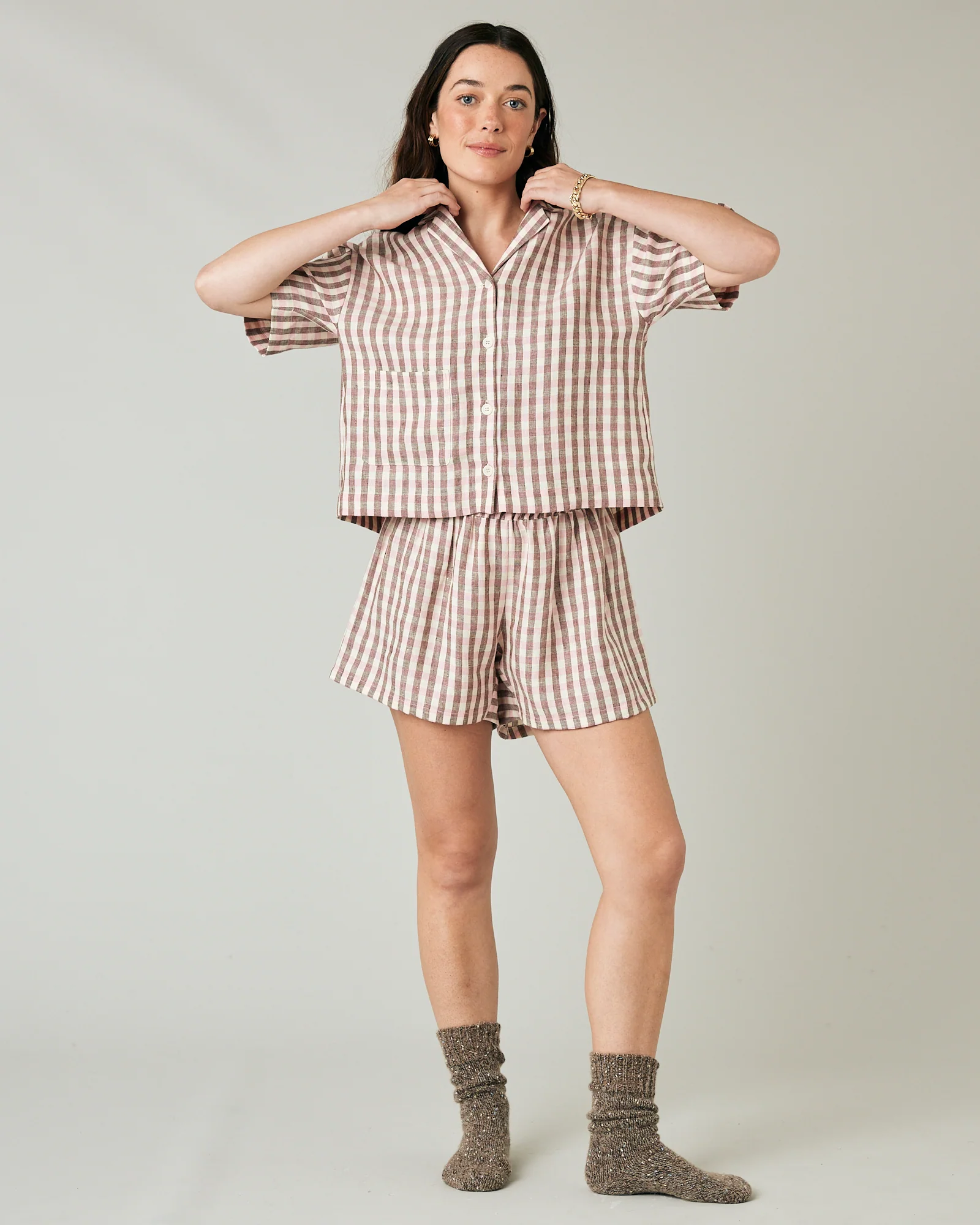 Wear Anywhere Neapolitan Check Linen Top - Image 5