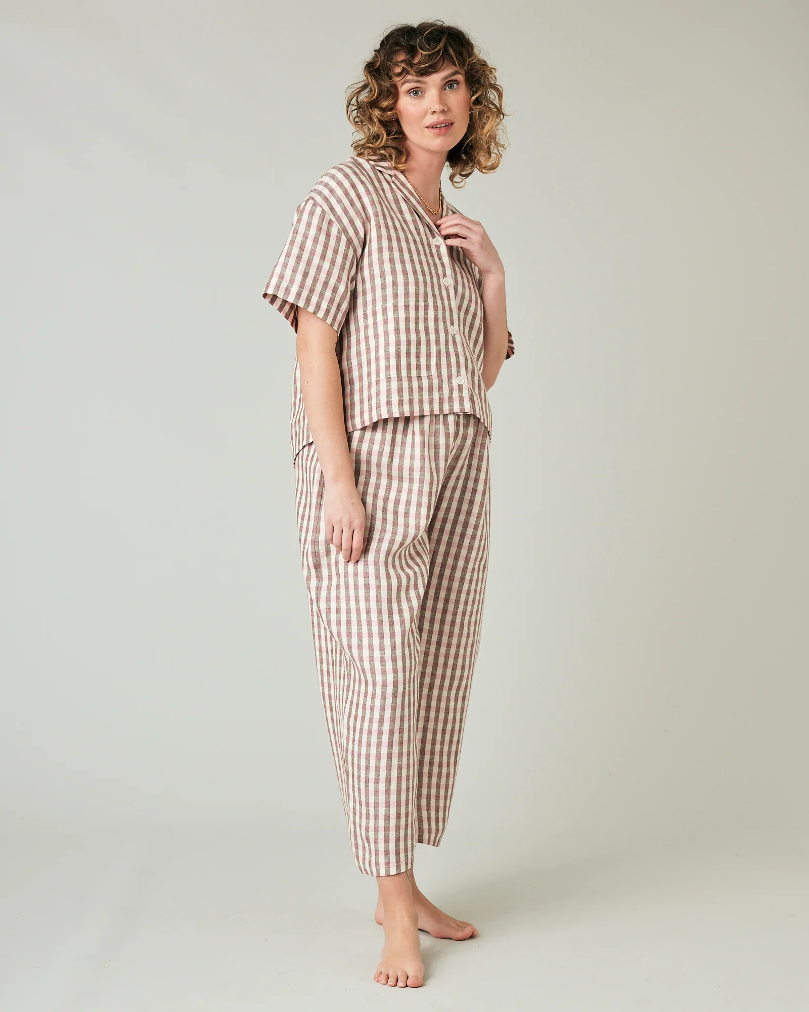 Wear Anywhere Neapolitan Check Linen Top - Image 7