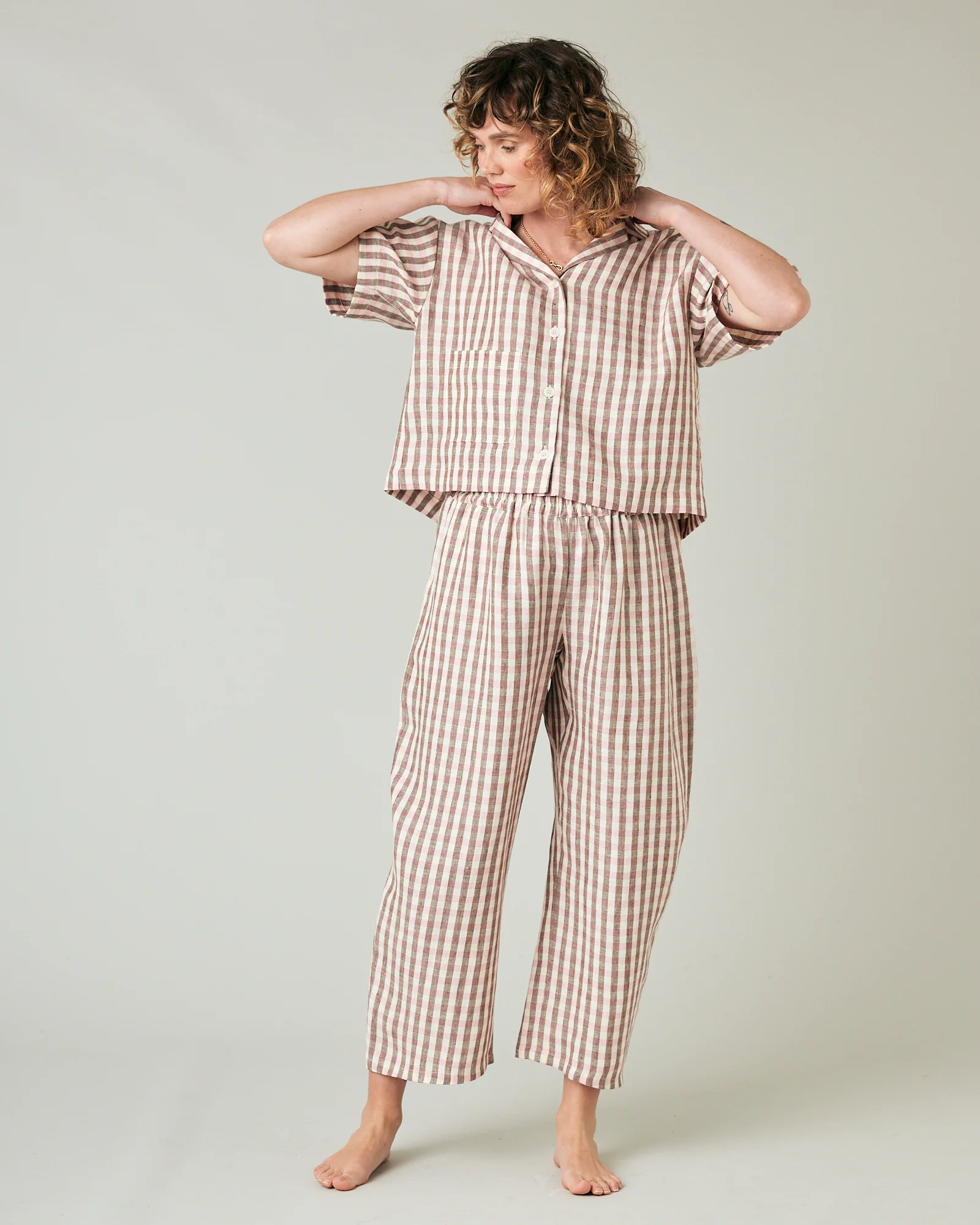 Wear Anywhere Neapolitan Check Linen Top - Image 8